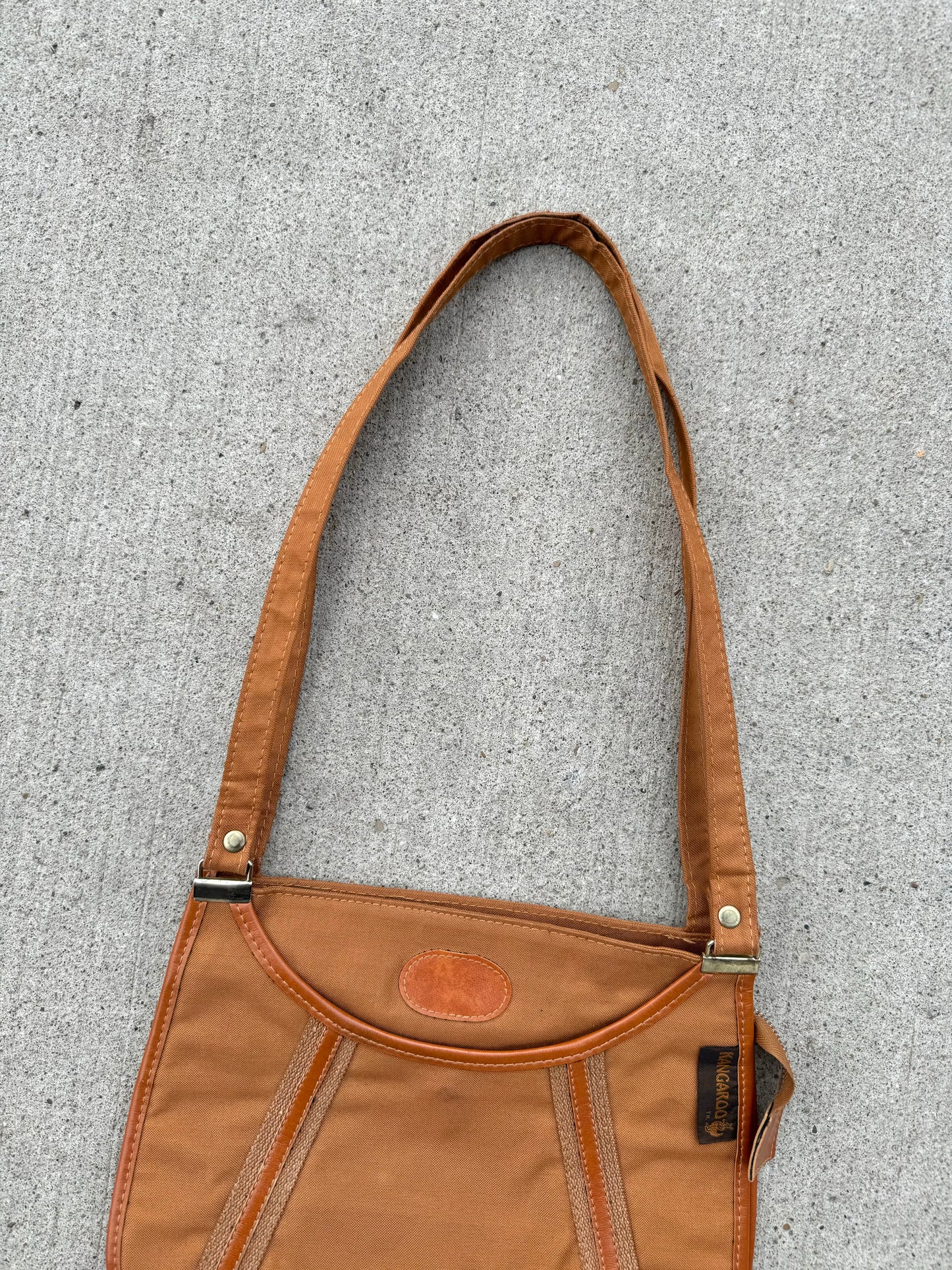 Vintage Kangaroo Tan Canvas Shoulder Bag