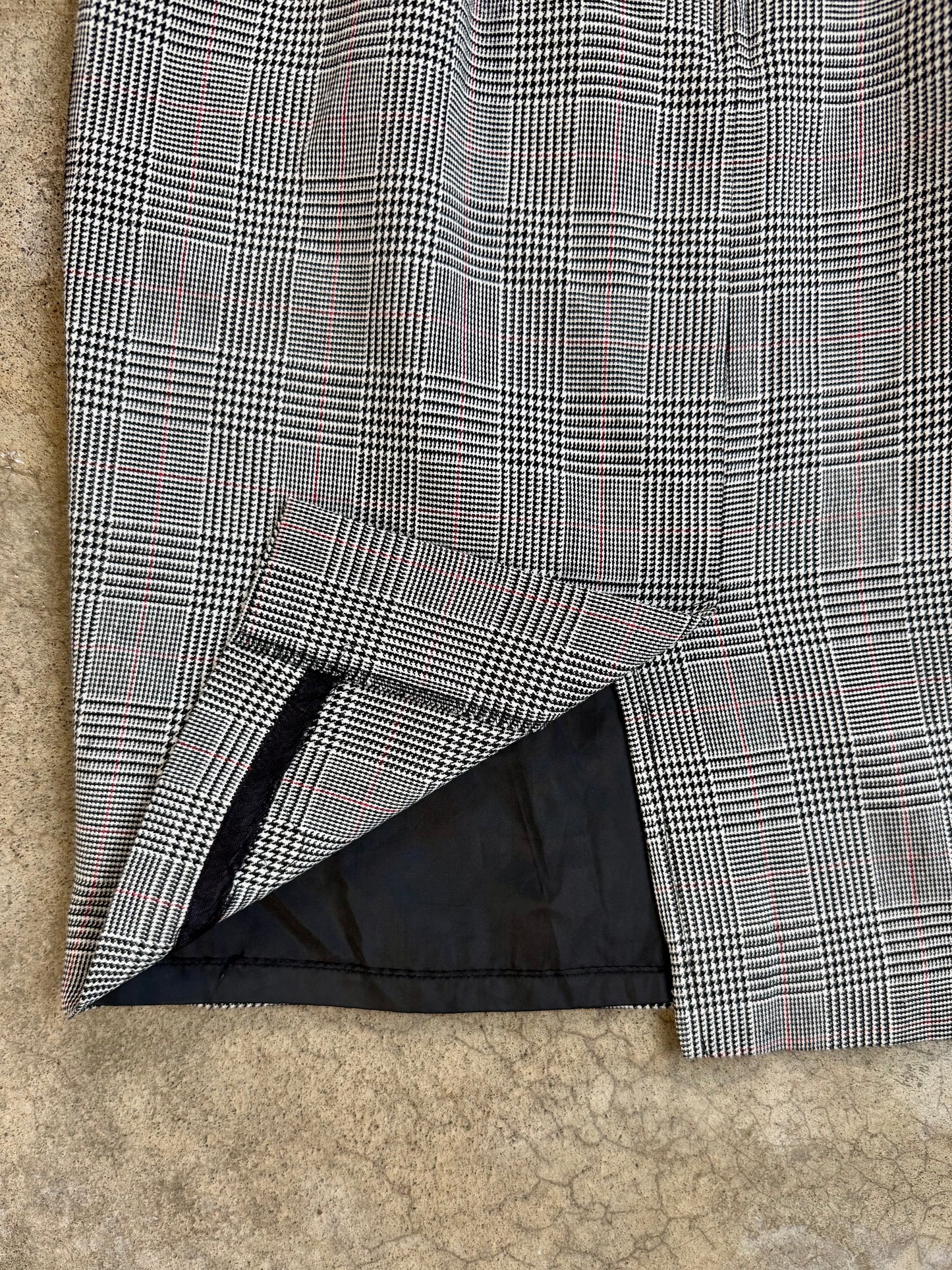 Vintage 1980s Norton McNaughton Houndstooth Pencil Skirt | Waist 28”