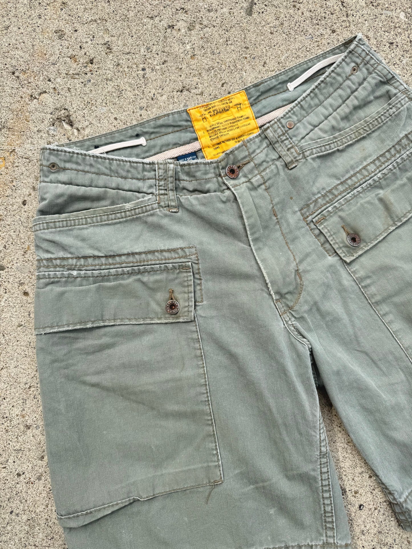 Vintage 1990s Polo Ralph Lauren Cotton Cargo Utility Shorts | Waist 33”