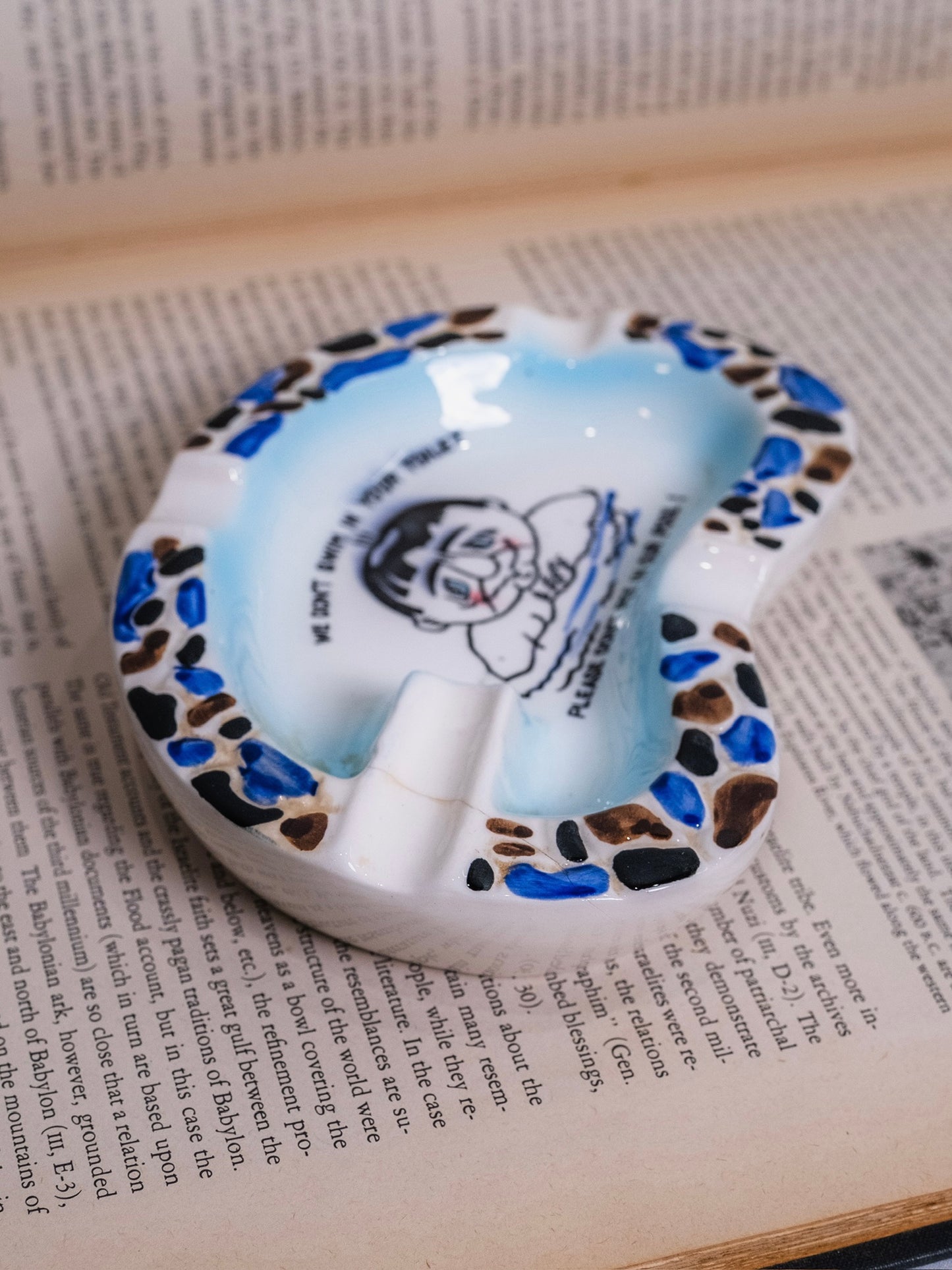 Vintage 1960s Ceramic "We Don't Swim in your Toilet..." Ashtray