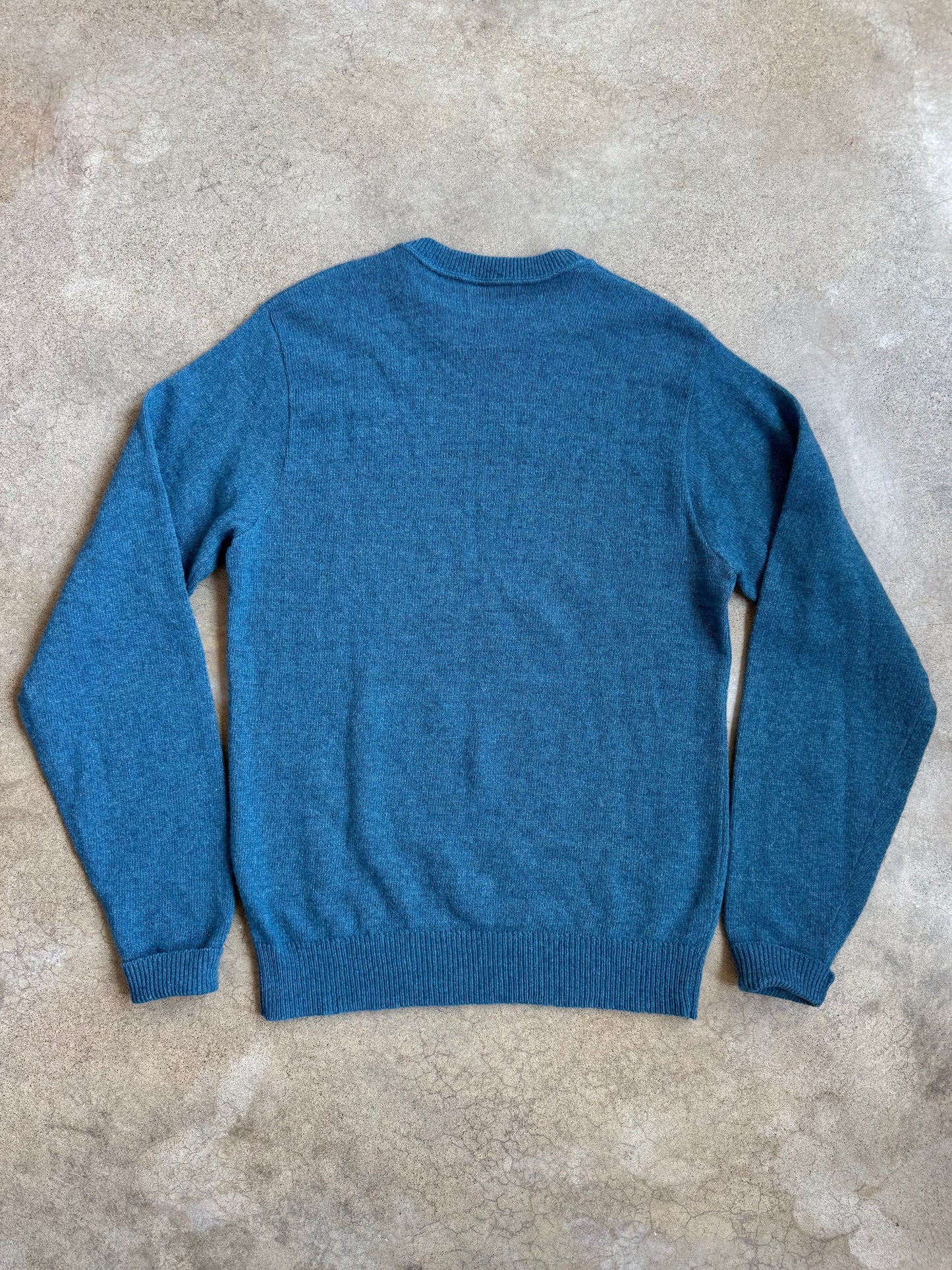 Vintage 1960s Campus Blue Wool-Blend Crewneck Sweater | XL Tall