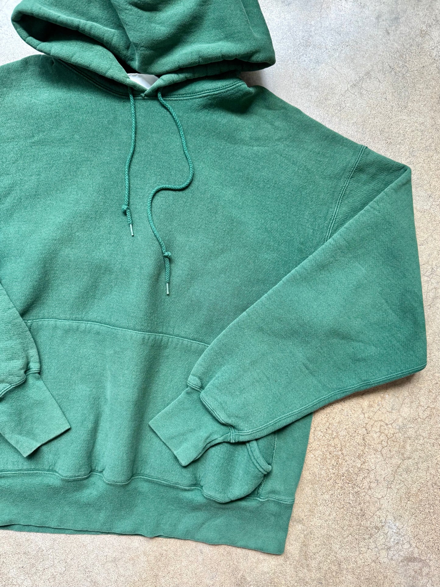 Vintage 1990s Lee Cross-Grain Green Hoodie Sweatshirt | 2XL