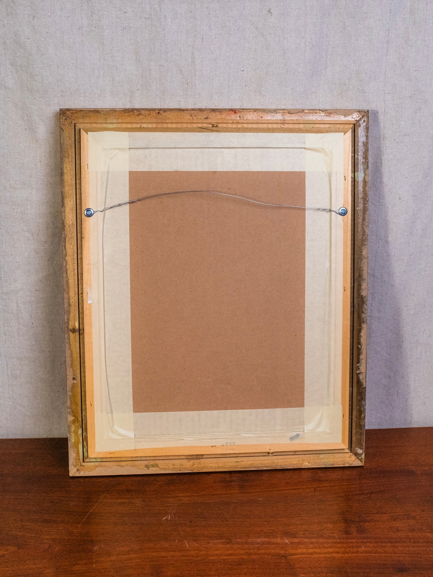 Vintage 1950s Framed "Golden Girl" Pencil Drawing Artwork