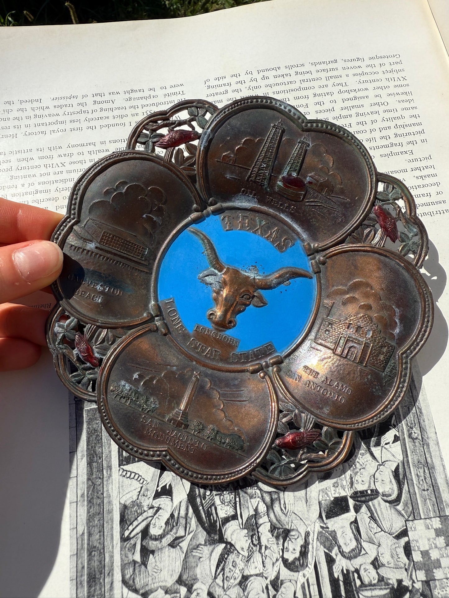 Vintage 1960s Aluminum Texas Souvenir Ashtray