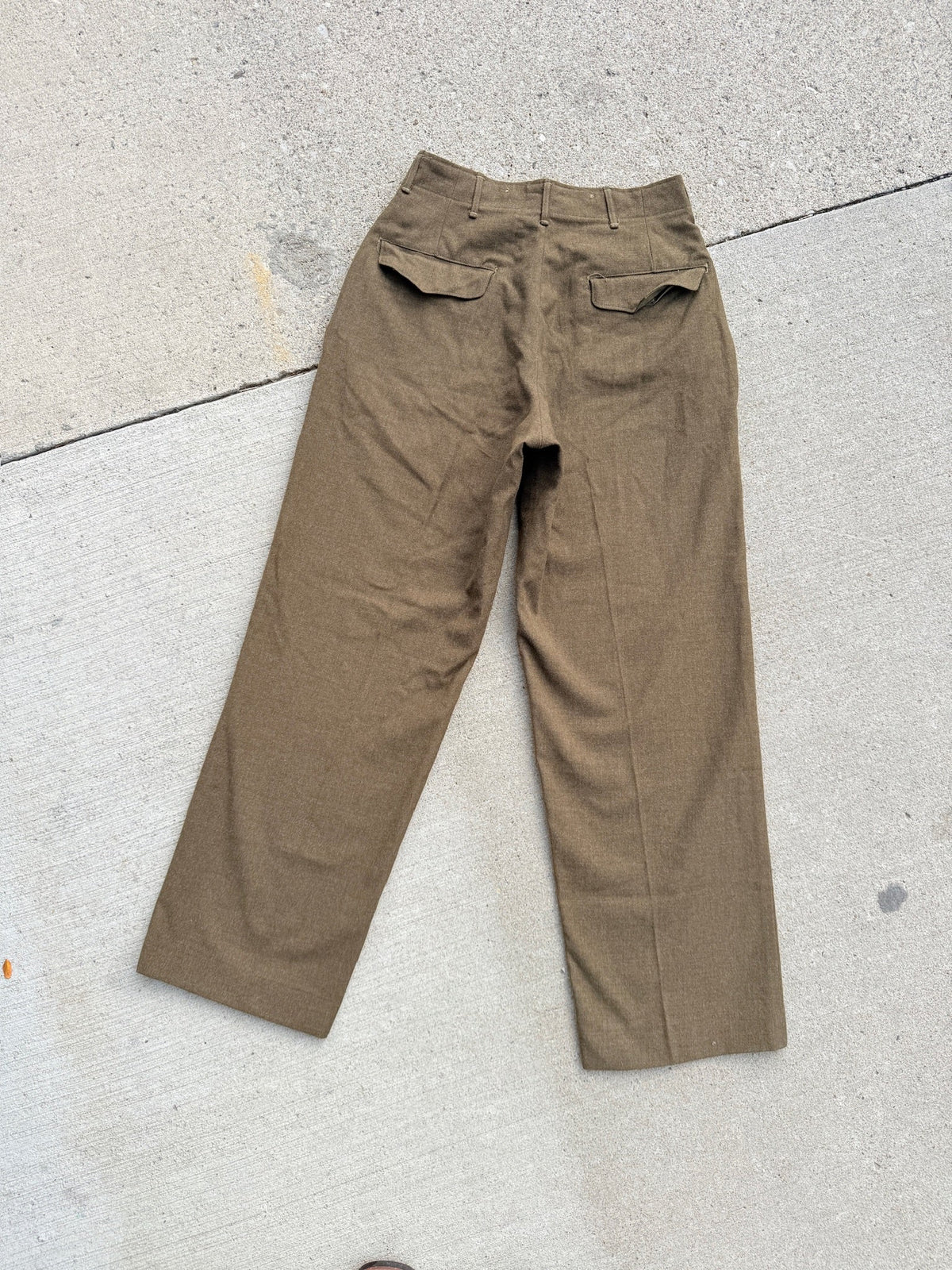 Vintage 1940's WW2 Green Wool High Waist Trousers
