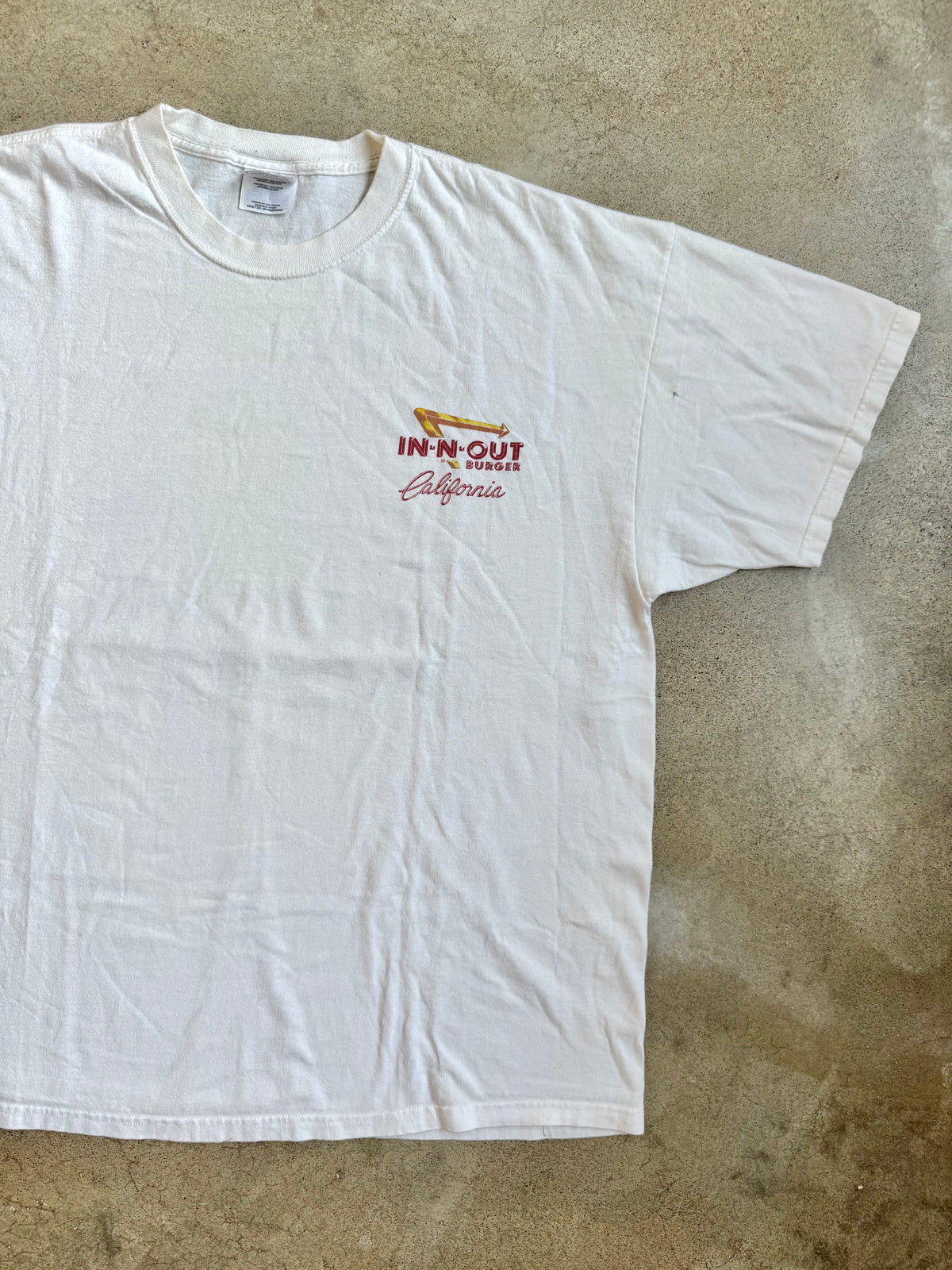 Vintage 2002 In-N-Out Burger White Cotton Graphic Tee | 2XL