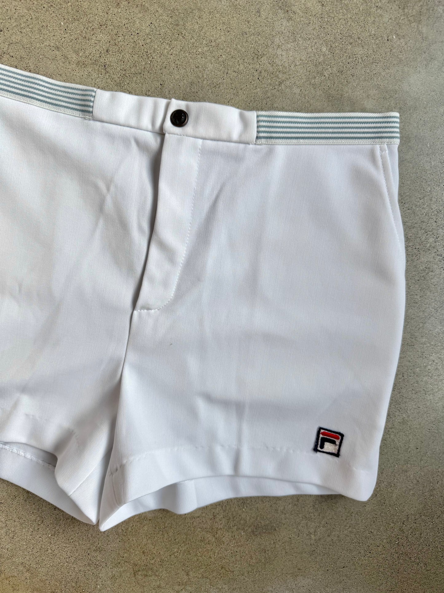 Vintage 1980s Fila Bjorn Borg White Athletic Tennis Shorts | Waist 34”
