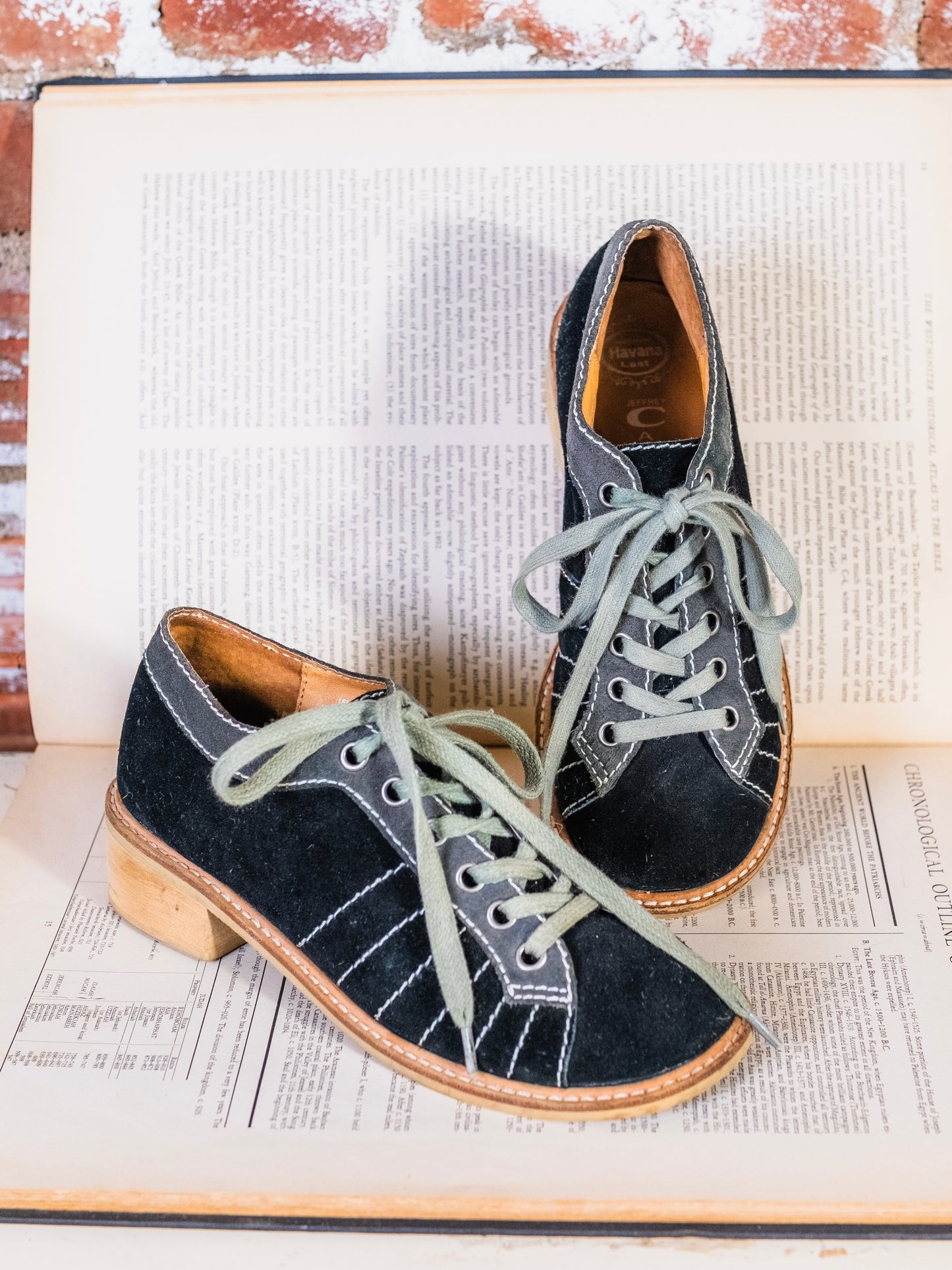 Jeffrey Campbell “League” Bowling-Style Wooden Heel Lace-Up Shoes | Women’s 7