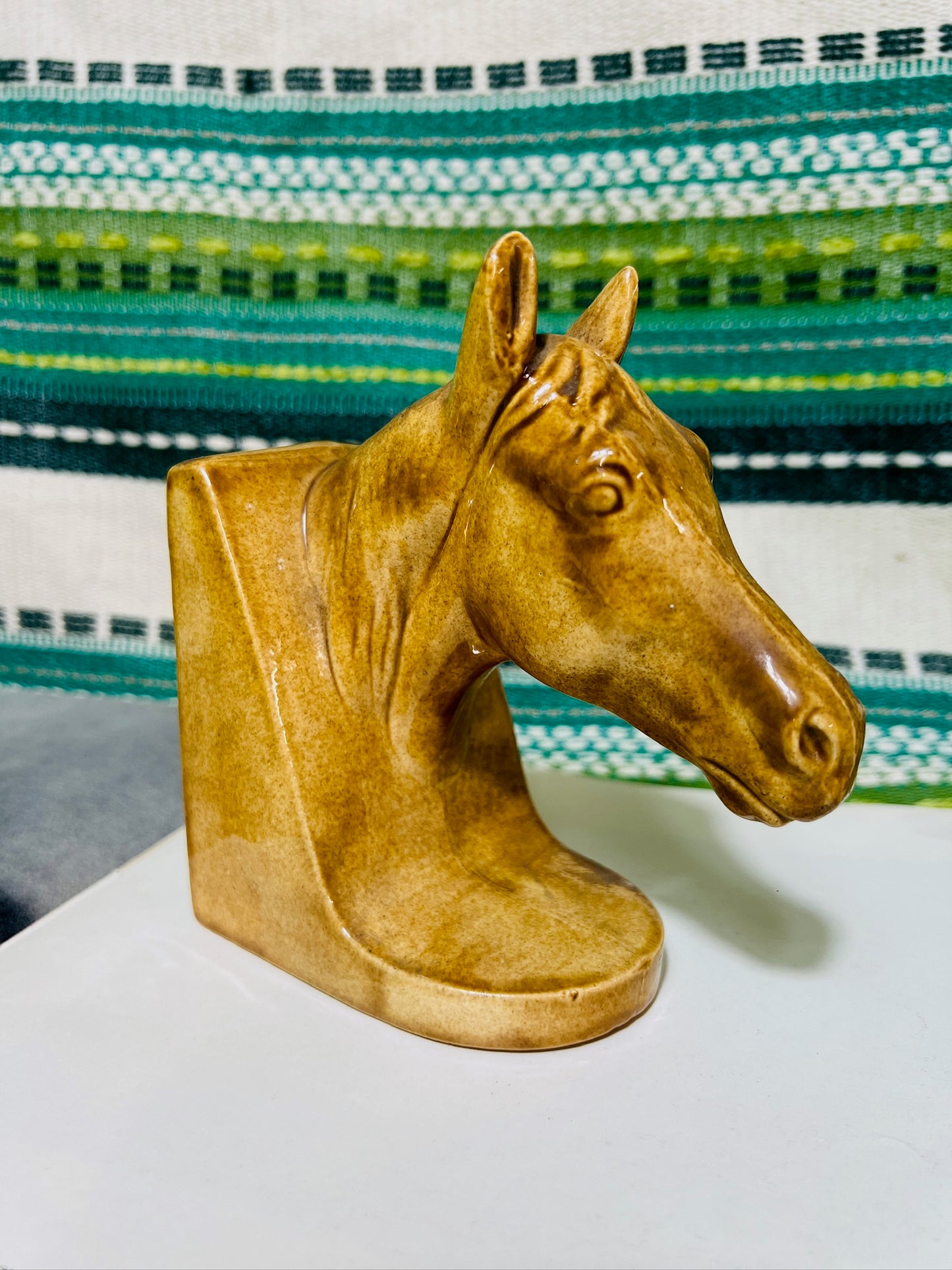 Vintage Ceramic Horse Head Bookend