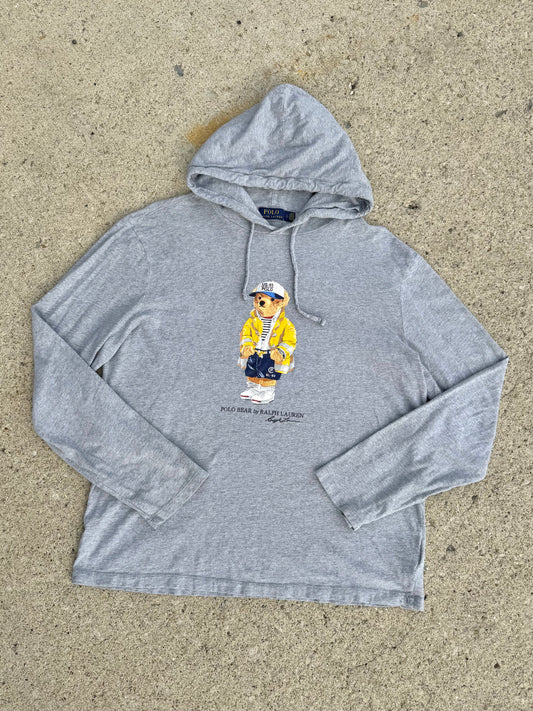 Ralph Lauren Polo Bear Hooded Long Sleeve T-Shirt | Large