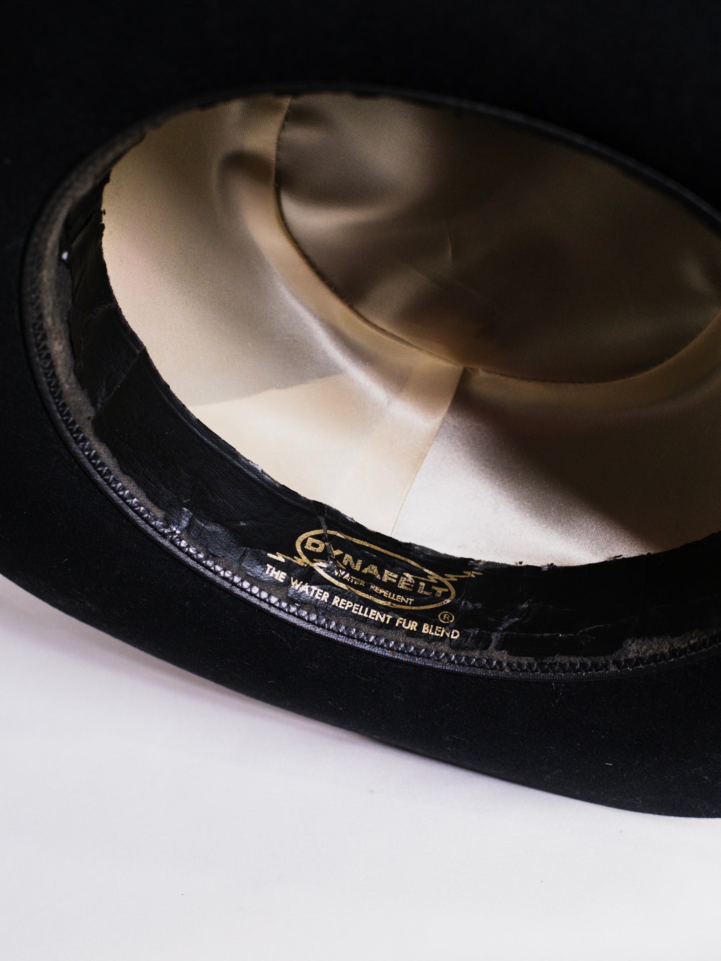 Vintage 1950s Dynafelt Black Western Wide Brim Hat