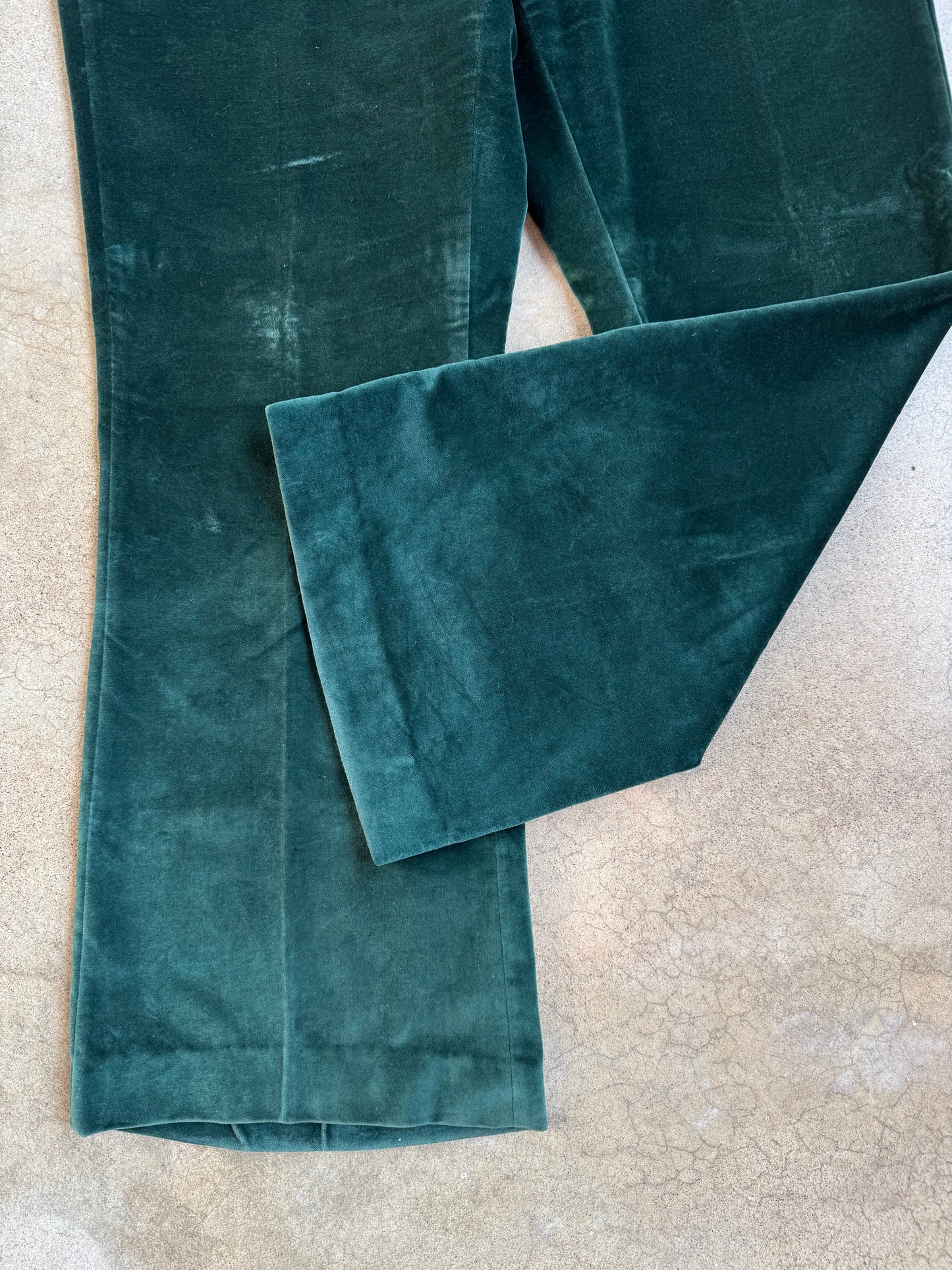 Vintage 1970s Ratner Green Velvet Two-Piece Suit | L/XL