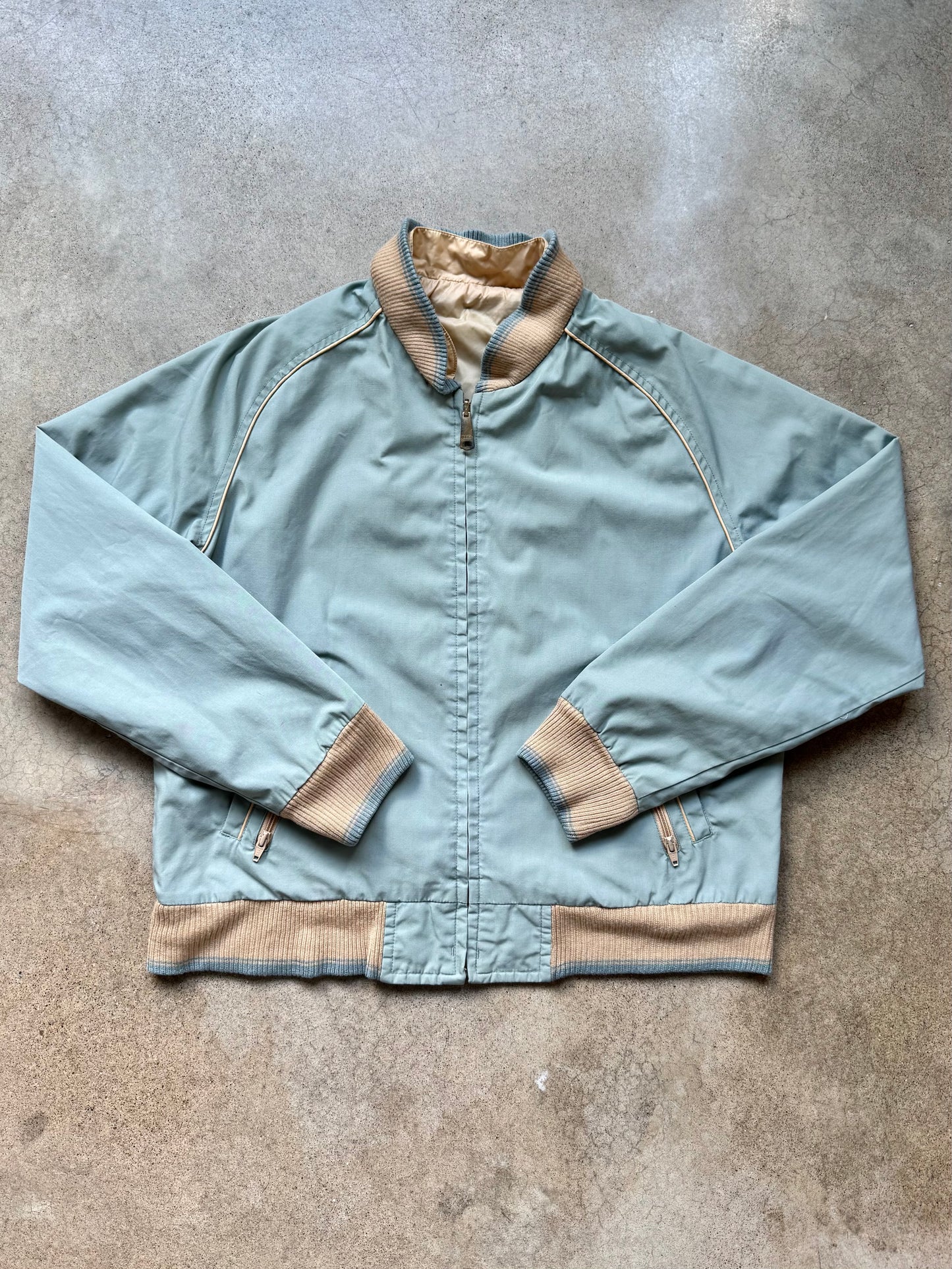 Vintage 1970s/80s JCPenney Active Reversible Zip-Up Windbreaker Jacket | Large