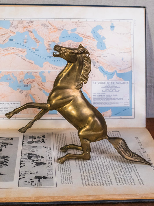 Vintage 1950s Solid Brass Horse Figurine