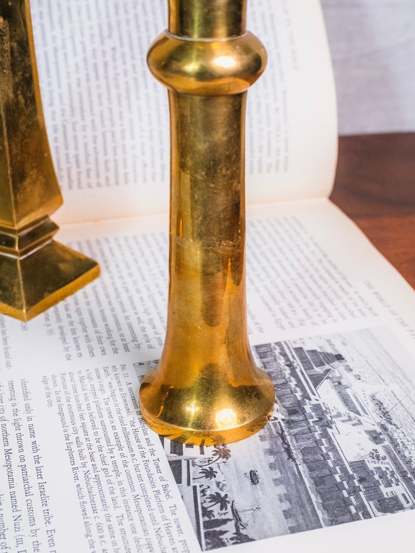 Vintage 1950s Solid Brass Candlestick Holders | Set of 3