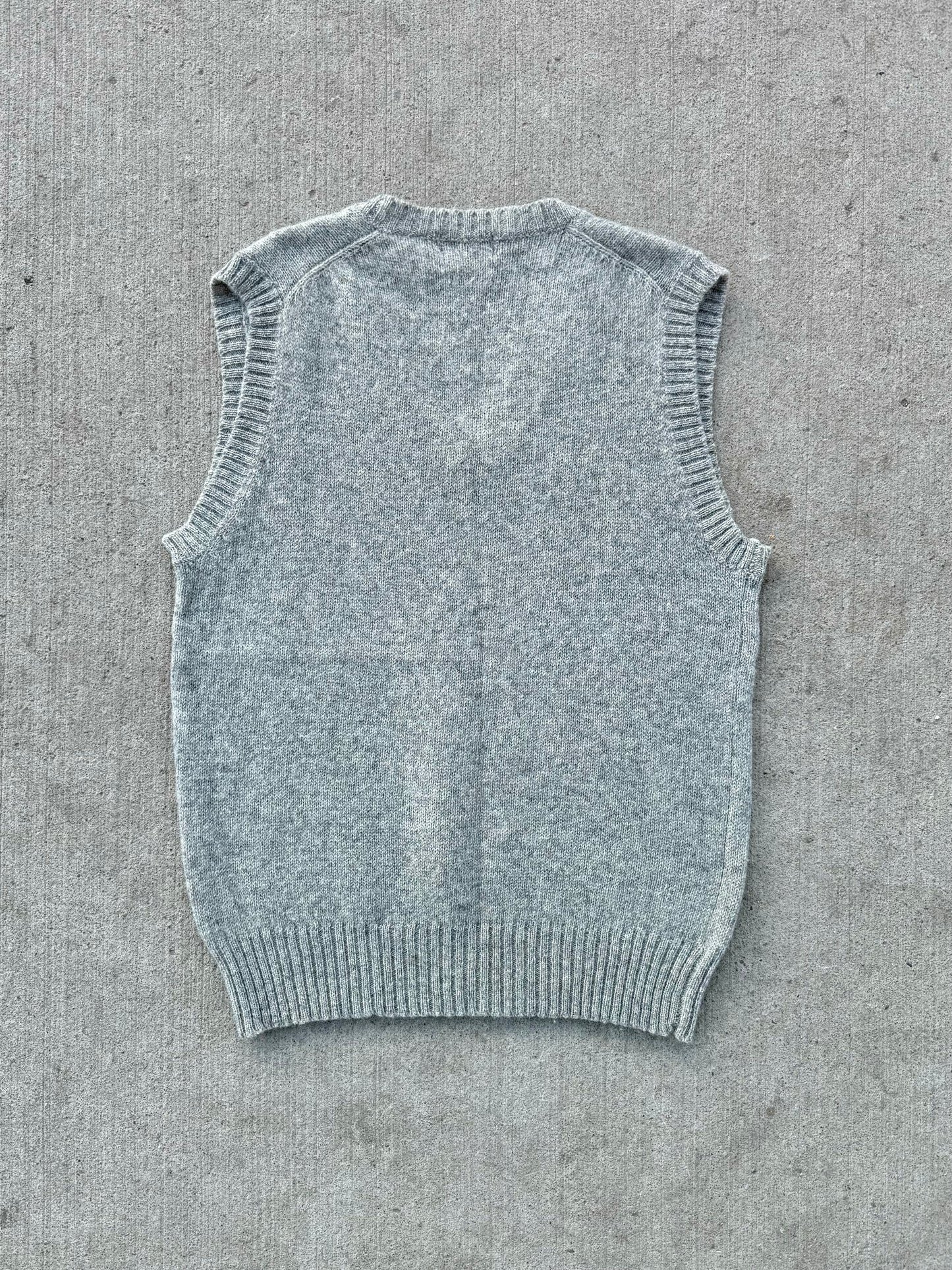 Vintage Grey Shetland Wool Sweater Vest | Large