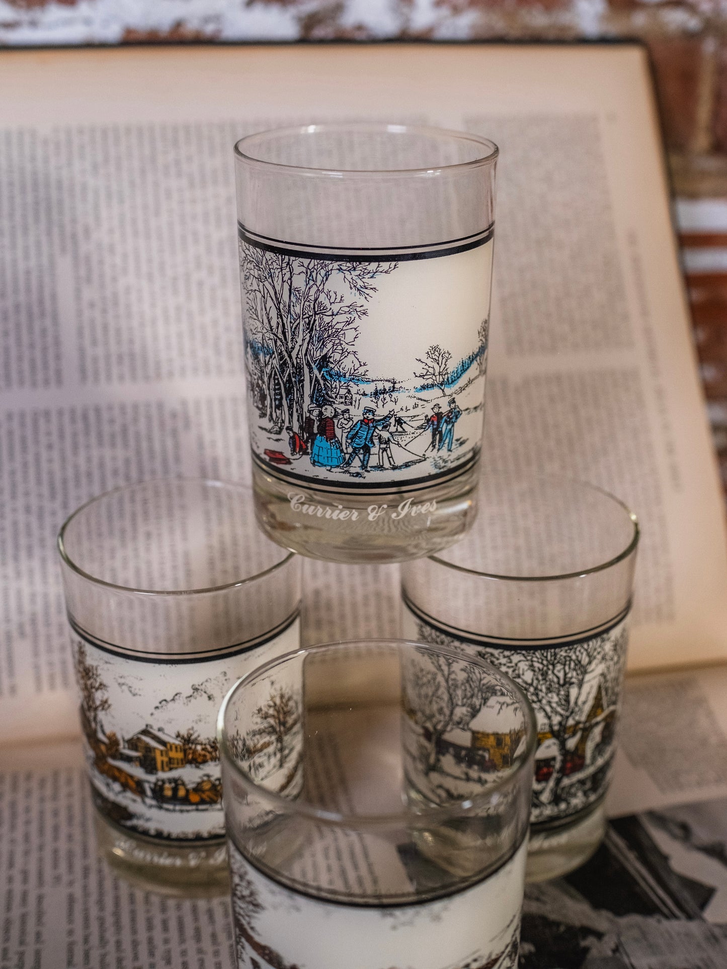 Vintage 1978 Currier & Ives Arby’s Collector’s Series Glasses | Set of 4