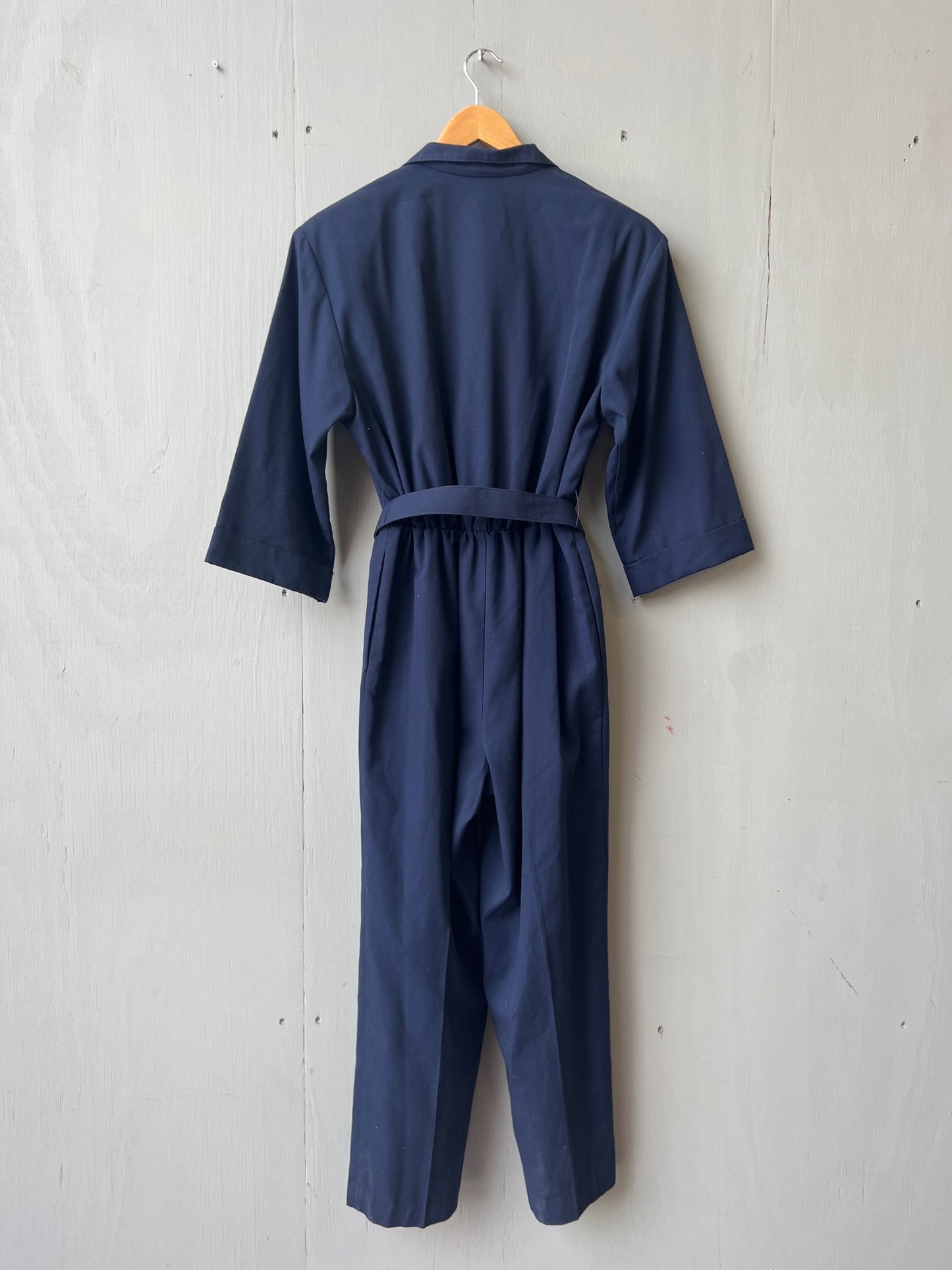 Vintage 1980’s Willi Of California Blue Starburst Belted Jumpsuit | S/M