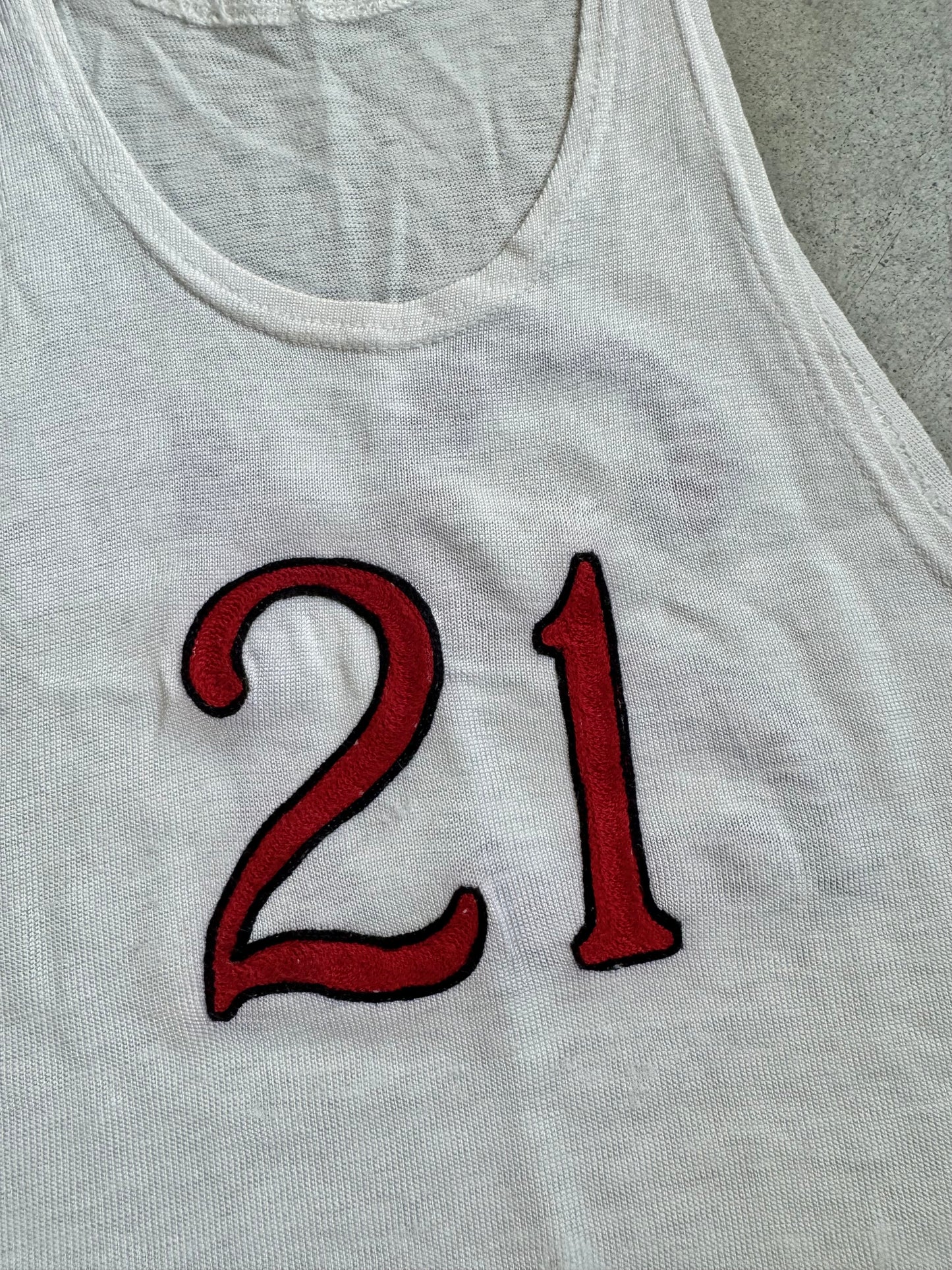 Vintage 1930s Rawlings Chainstitch #21 Athletic Tank | XS/S
