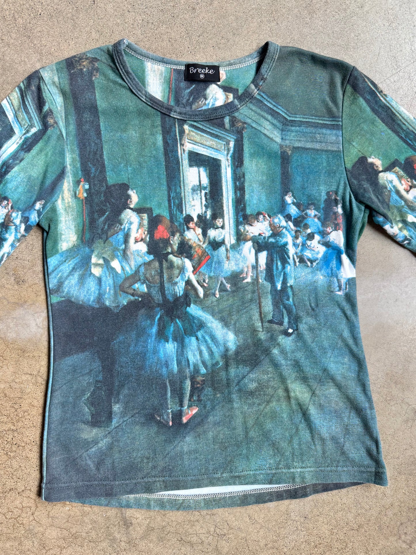 Breeke Wearable Art Degas “The Dance Class” Painting Print Fitted Top | Medium