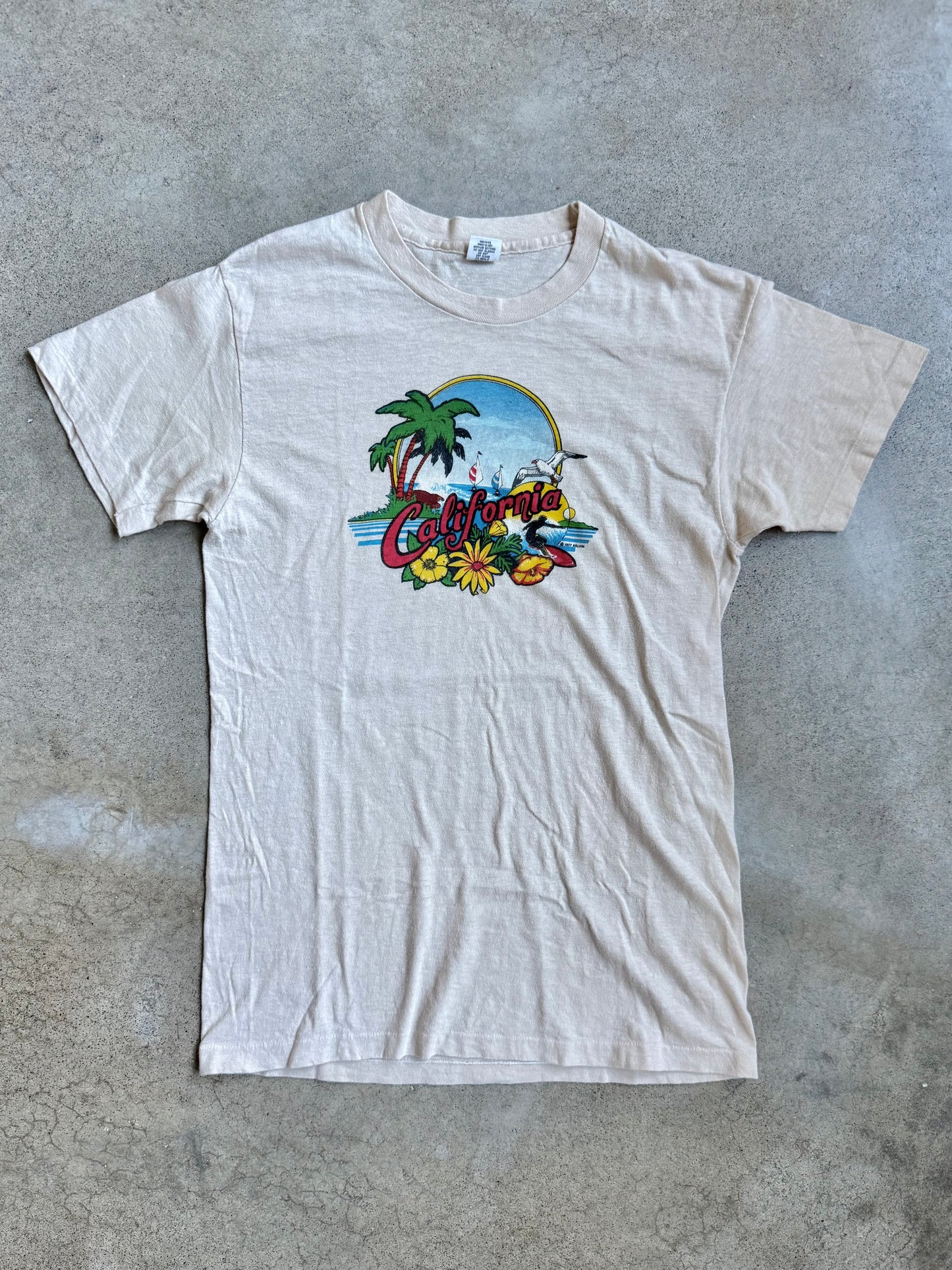 Vintage 1970s California Beach Graphic Tee | Medium