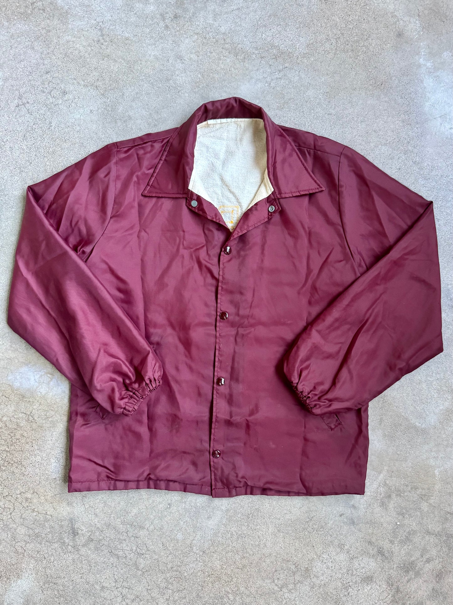 Vintage 1980s Burgundy Express Soccer Patch Windbreaker Jacket | Medium