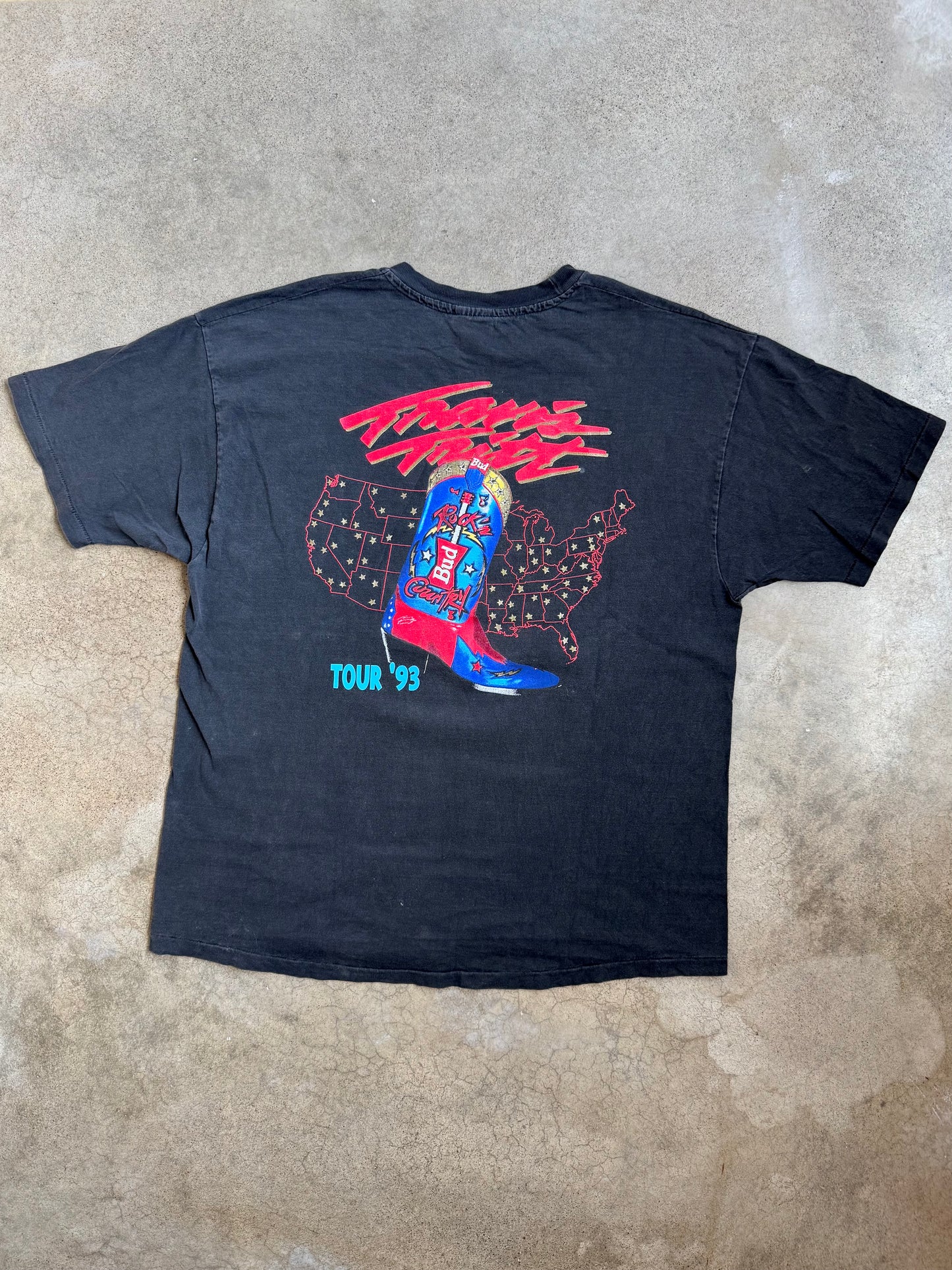 Vintage 1993 Travis Tritt Budweiser Rock ‘n Country Tour Concert Tee | XL