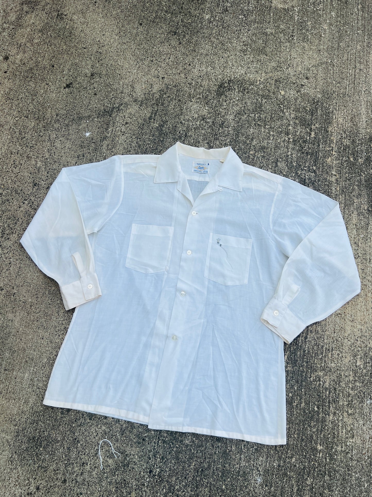 Vintage 1960s Arrow White Perma-Iron Button Up Shirt