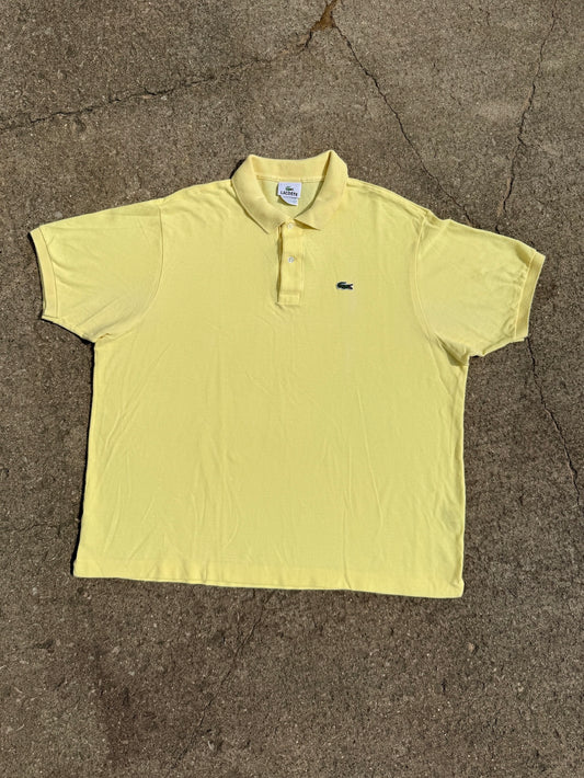 Vintage 1990s Lacoste Yellow Cotton Polo Shirt | XL