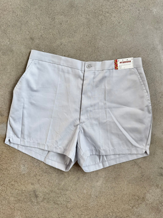 Vintage 1960s Deadstock McGregor Grey Chino Shorts | Large
