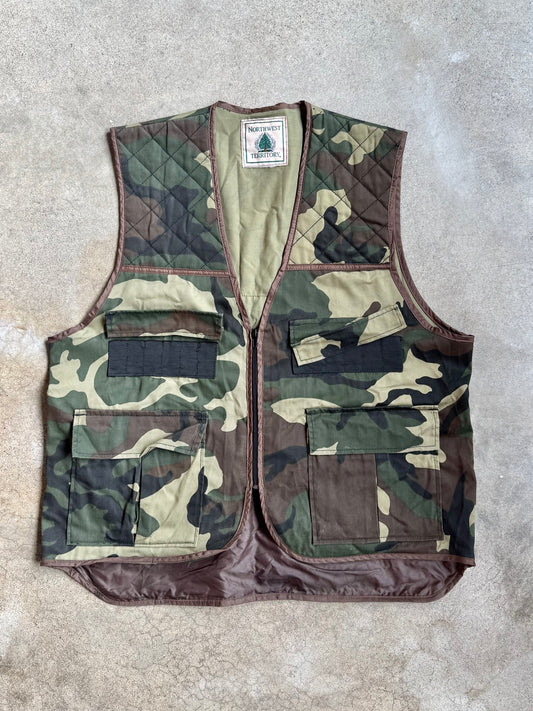 Vintage 1990s Northwest Territory Camo Hunting Vest | Large