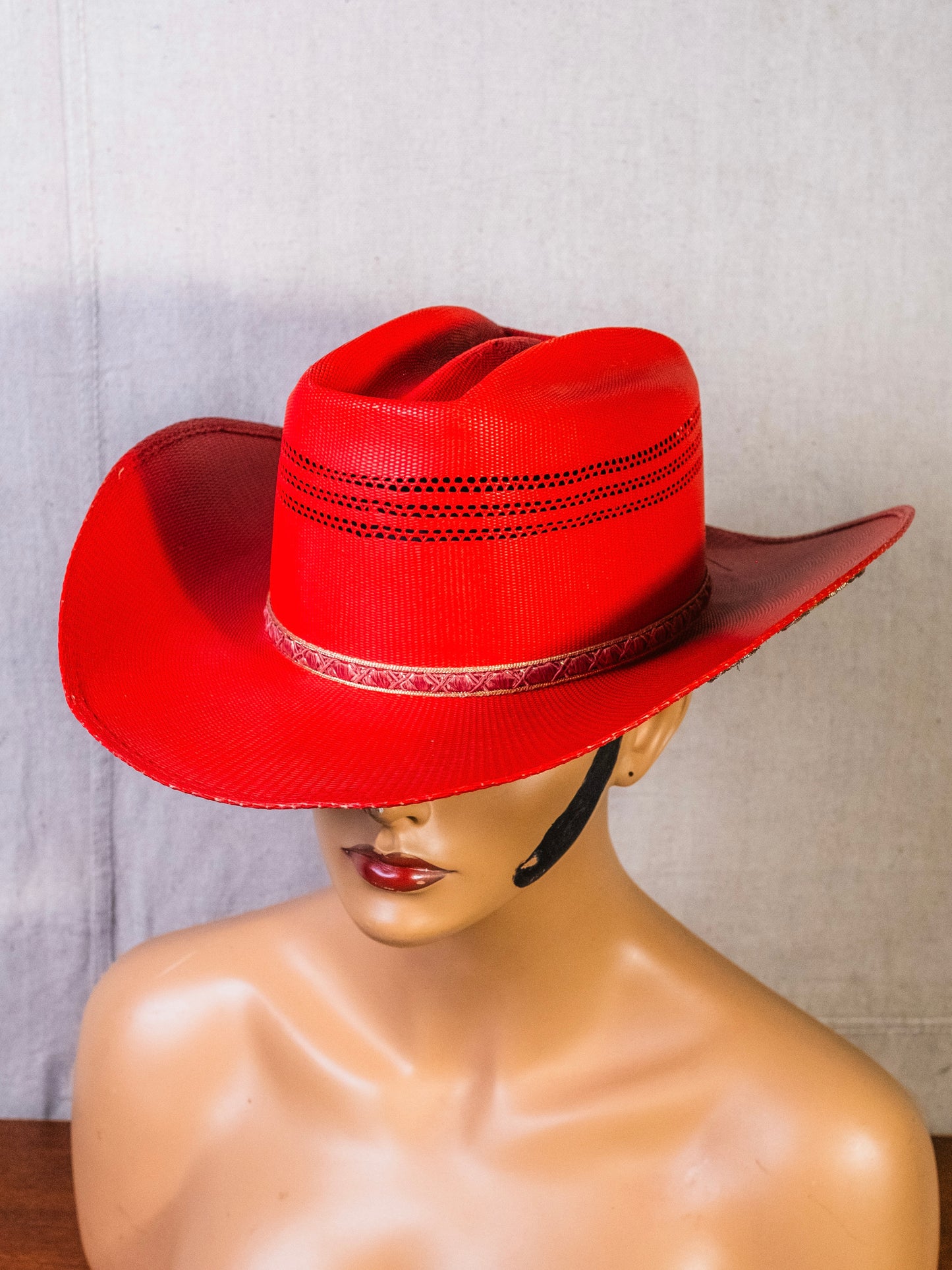 Vintage 1950s Robert E. Downing U-Rollit Red Barrel Racer Cowgirl Hat