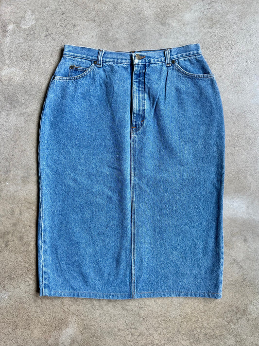 Vintage 1990s Hunt Club Denim Midi Skirt | Waist 32”