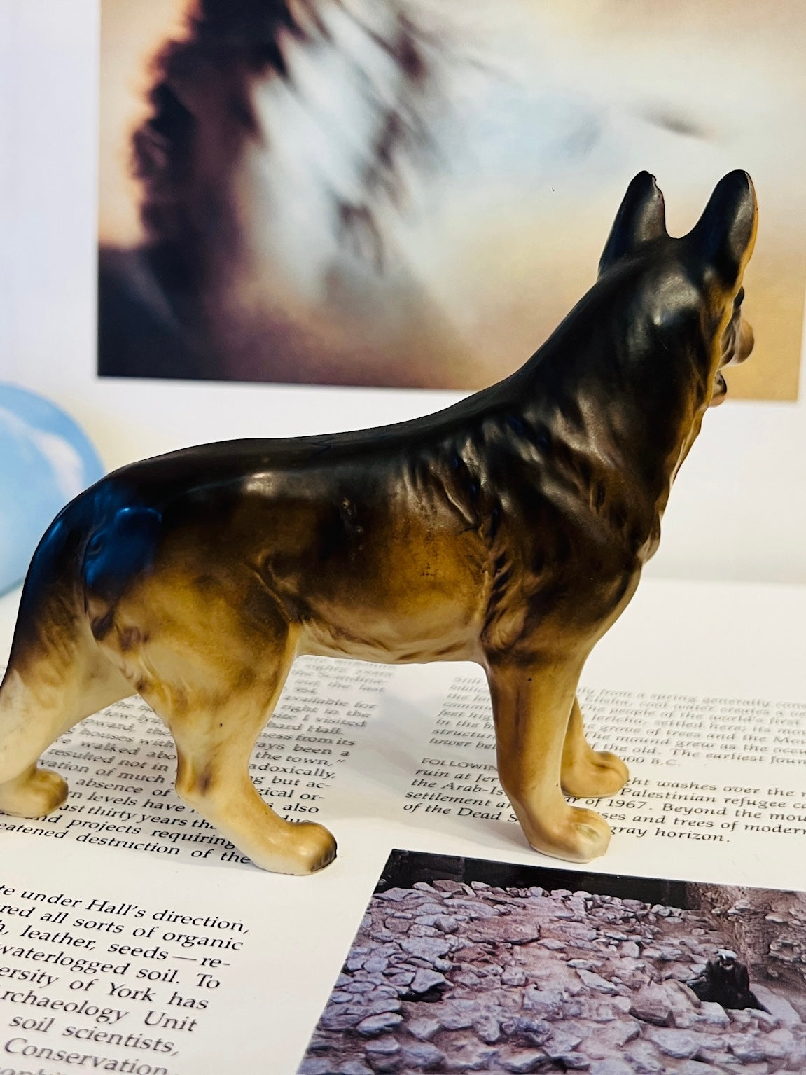 Vintage Ucagco Ceramic German Shepherd Dog Figurine