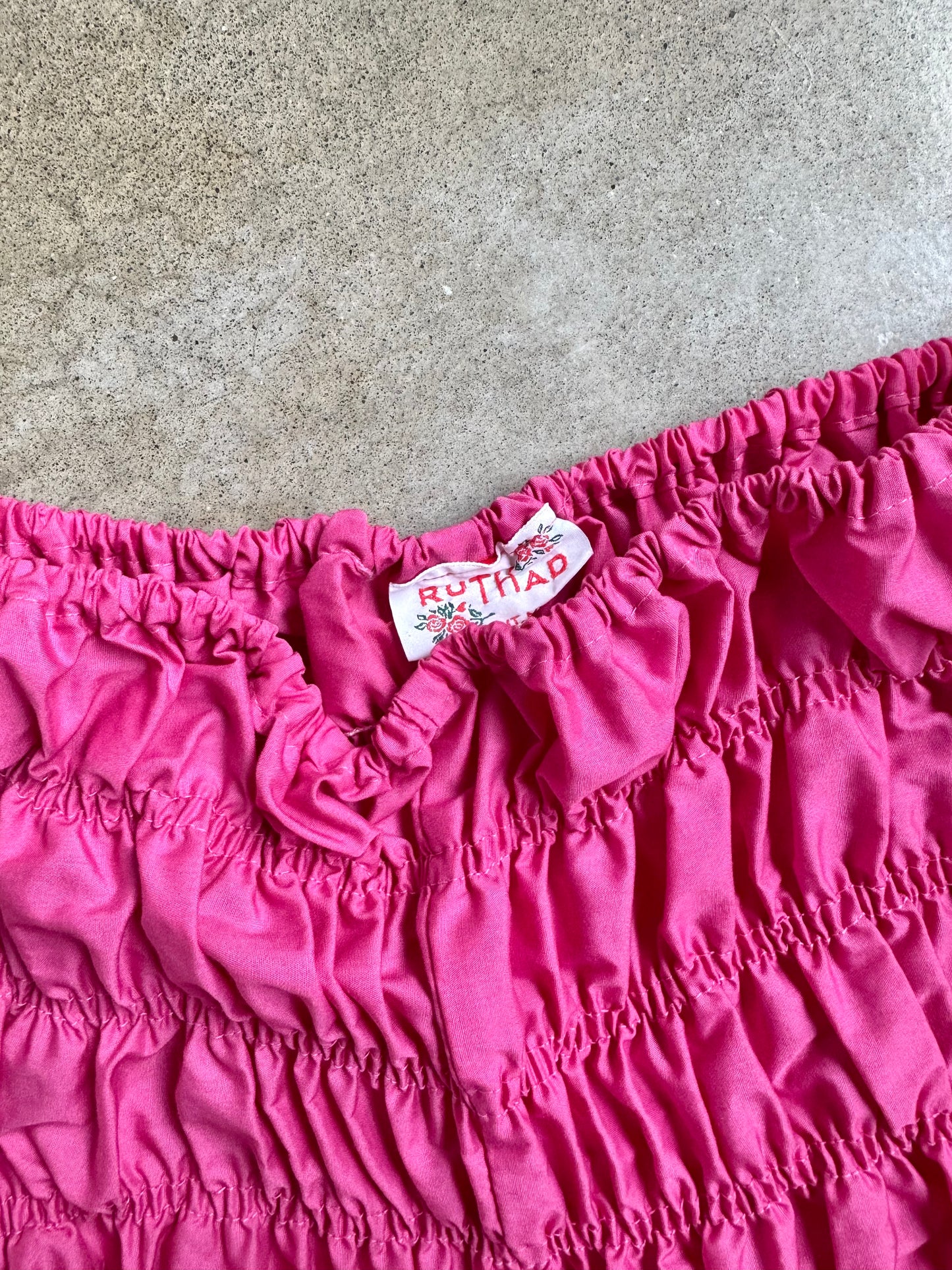 Vintage 1970s Ruthad Hot Pink Organza Ruffle Bloomers | One Size