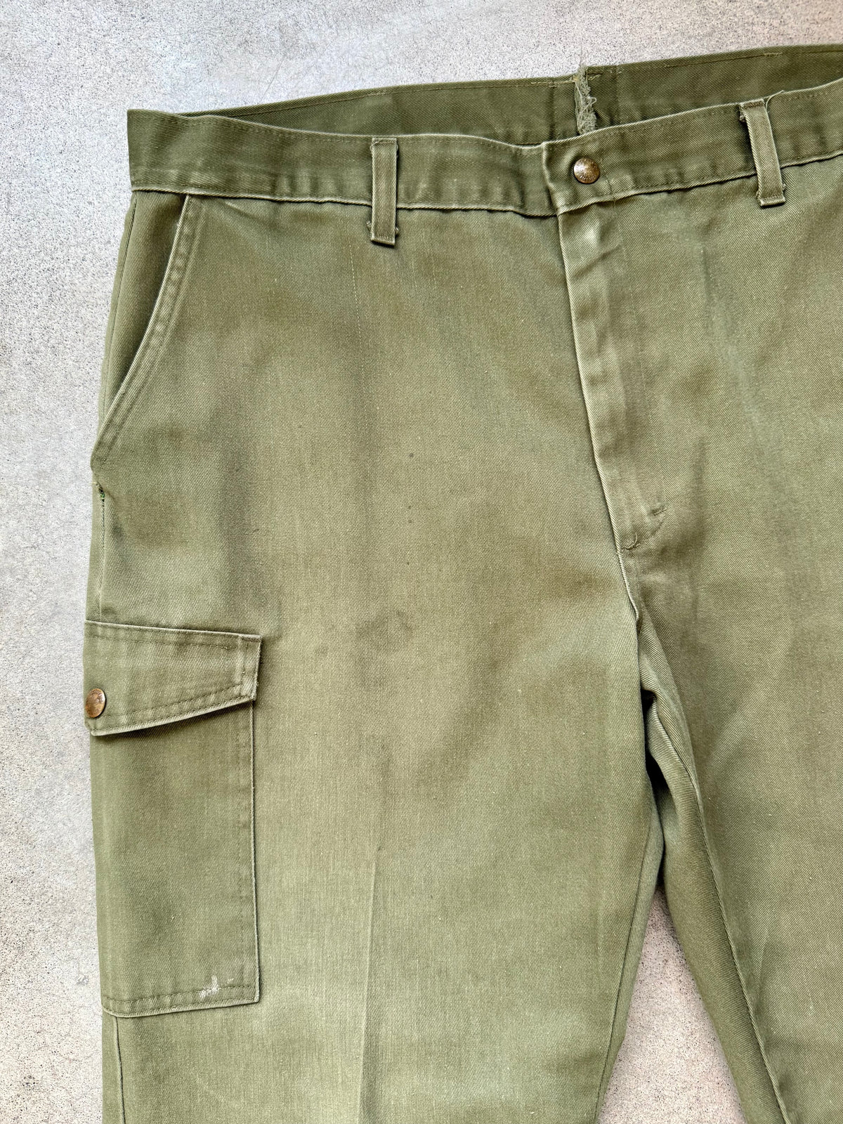 Vintage Boy Scouts BSA Green Patched Cargo Trousers | Waist 40”