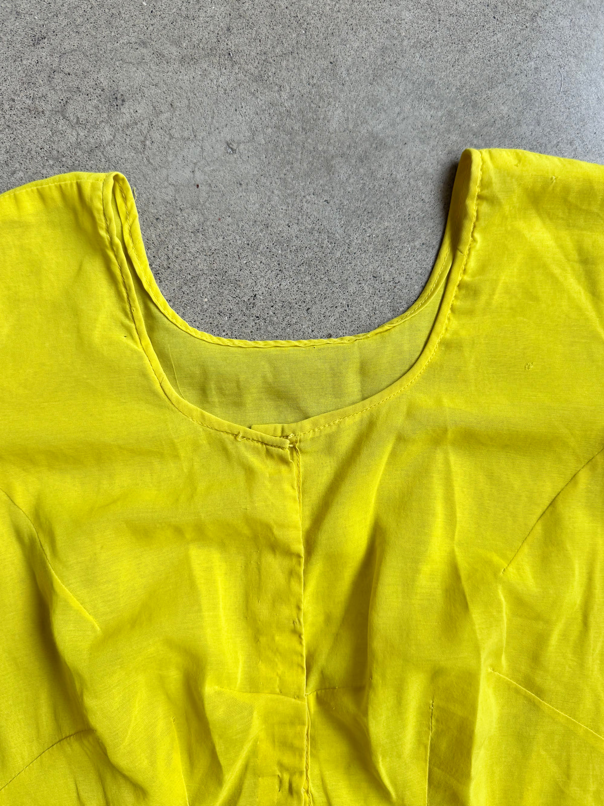 Vintage Handmade Yellow Cropped Blouse | Medium