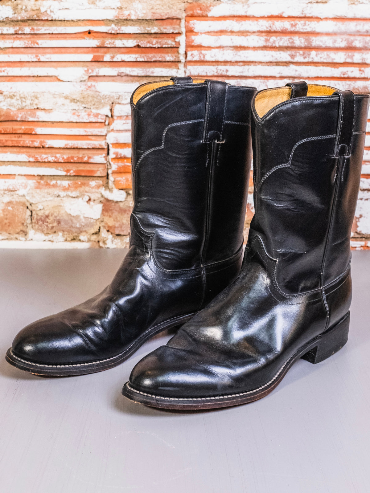 Vintage 1970s/80s Tony Lama Black Leather Western Roper Boots | Men’s 9