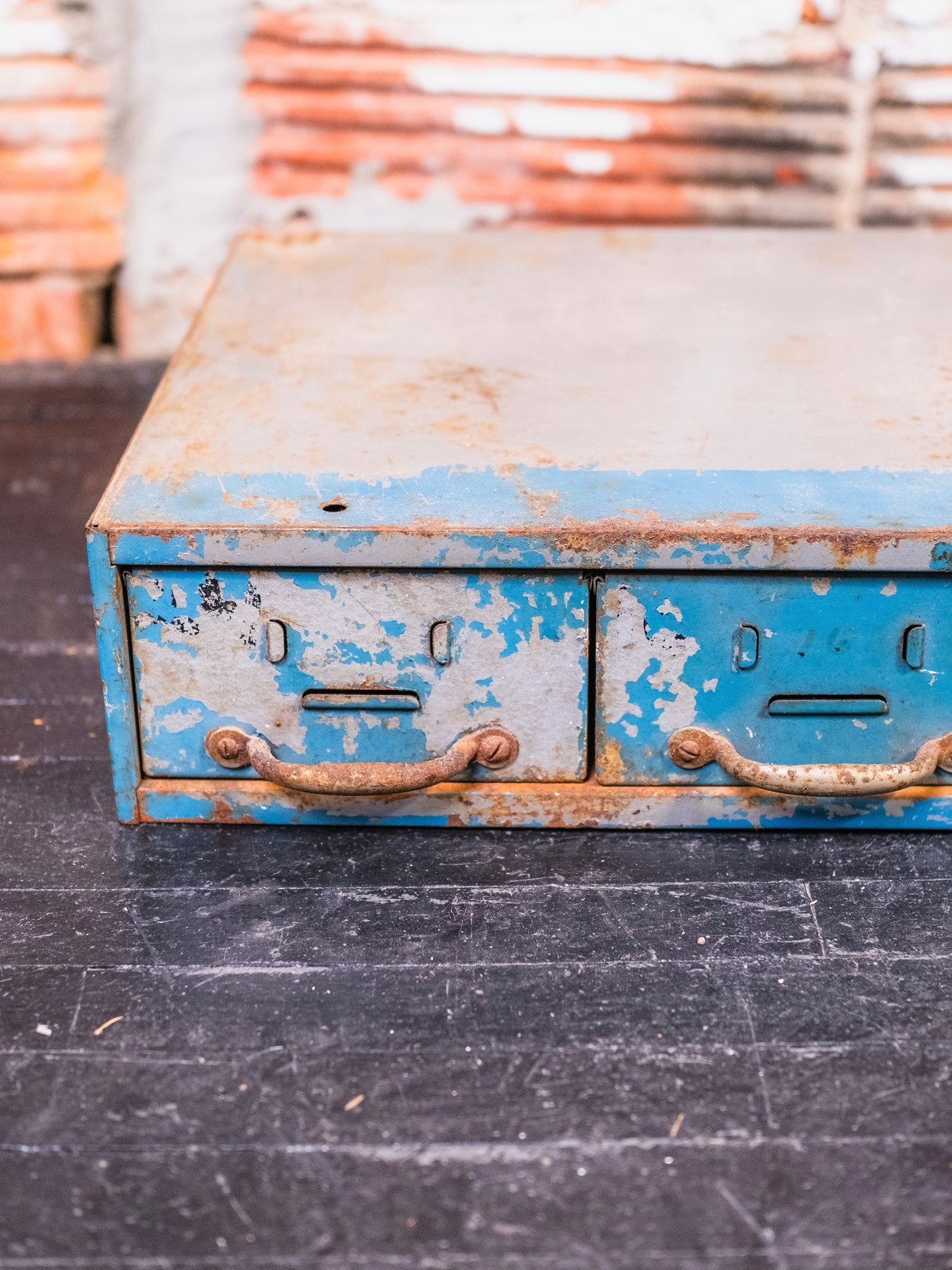 Vintage Steel Industrial Desk Top Filer