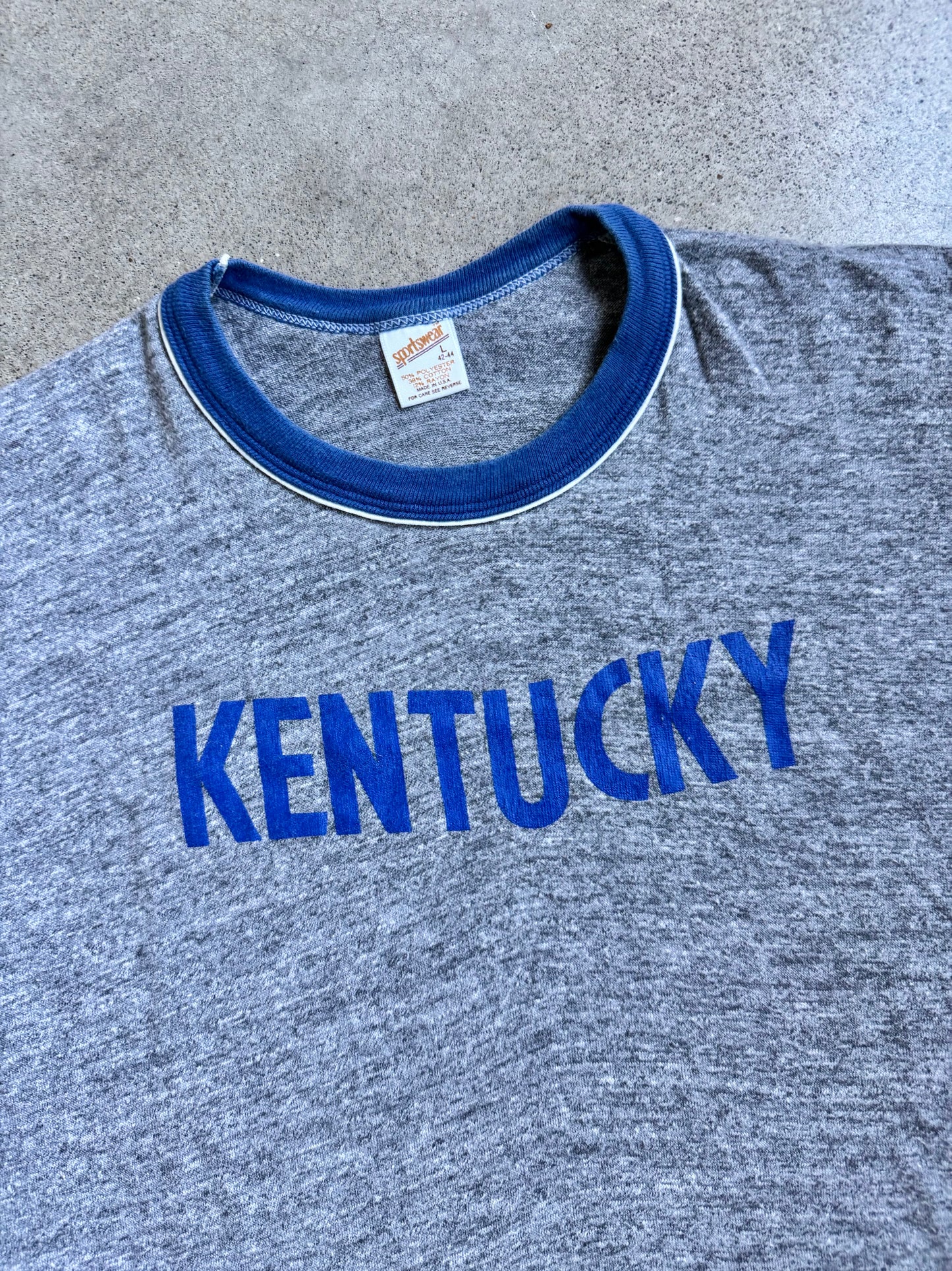Vintage 1970s/80s University of Kentucky Graphic Ringer Tee | Large