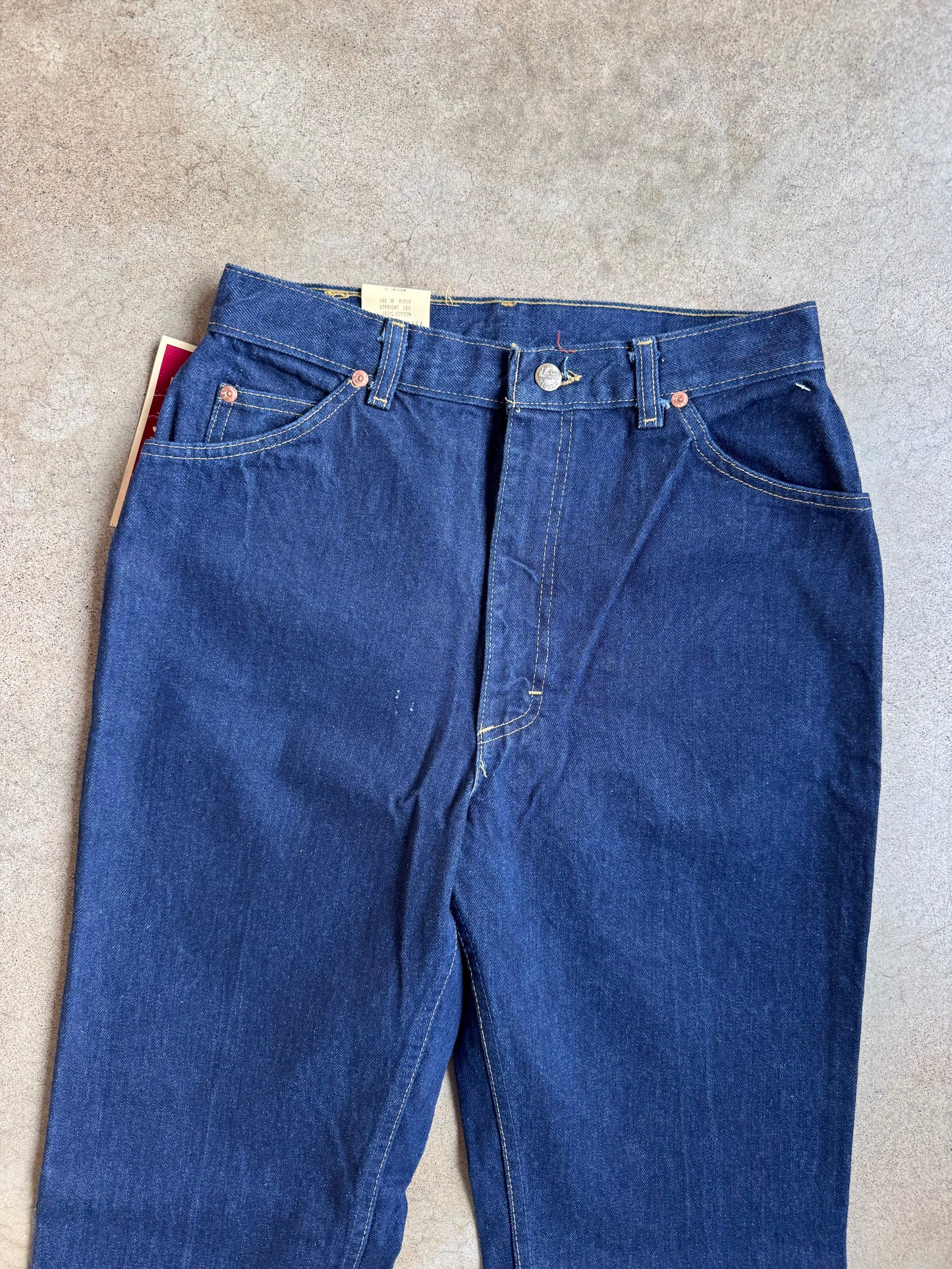 Vintage 1980s Lee Jr. Rider Deadstock Dark Wash Straight-Leg Jeans | Waist 29”