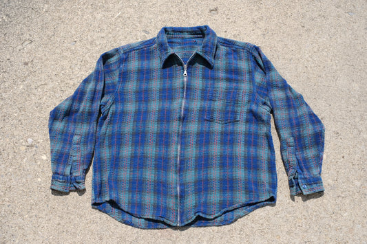 Vintage 80's Cropped Blue Plaid Jacket