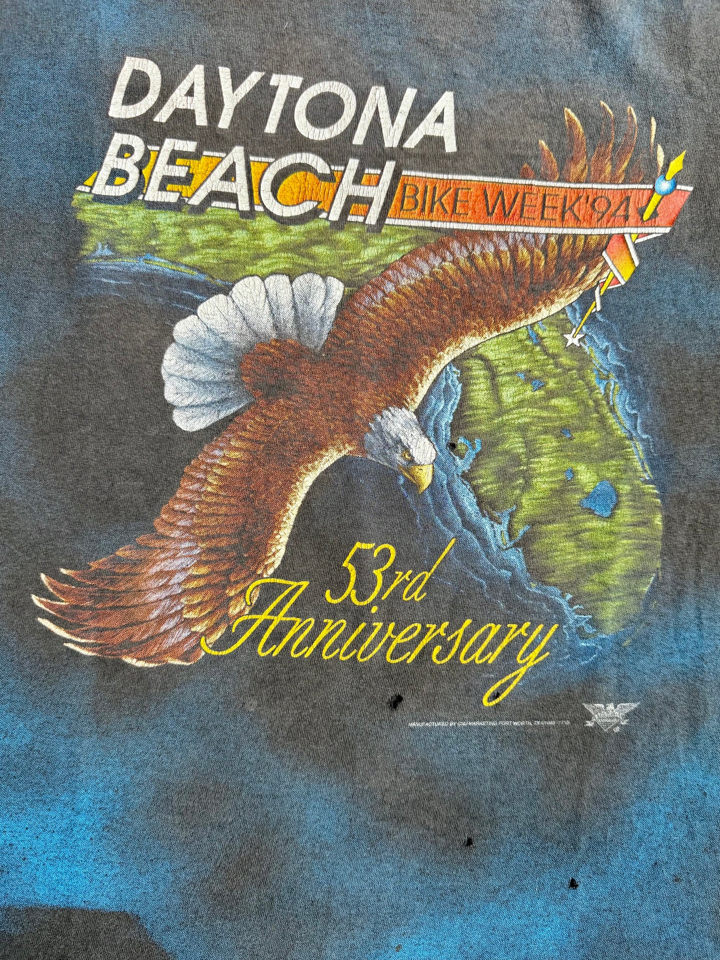 Vintage 1994 Harley Davidson 53rd Anniversary Columbus, OH Distressed Tee | XL