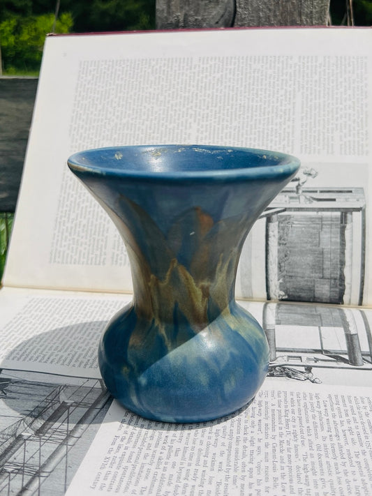 Vintage 1950s Peters & Reed Blue Pottery Vase