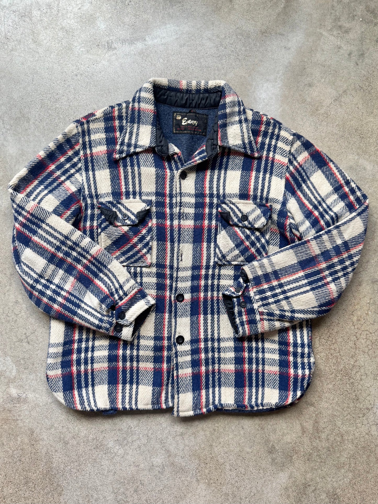 Vintage 1960s/70s Envoy Plaid Wool Blanket-Lined Shirt Jacket | Large