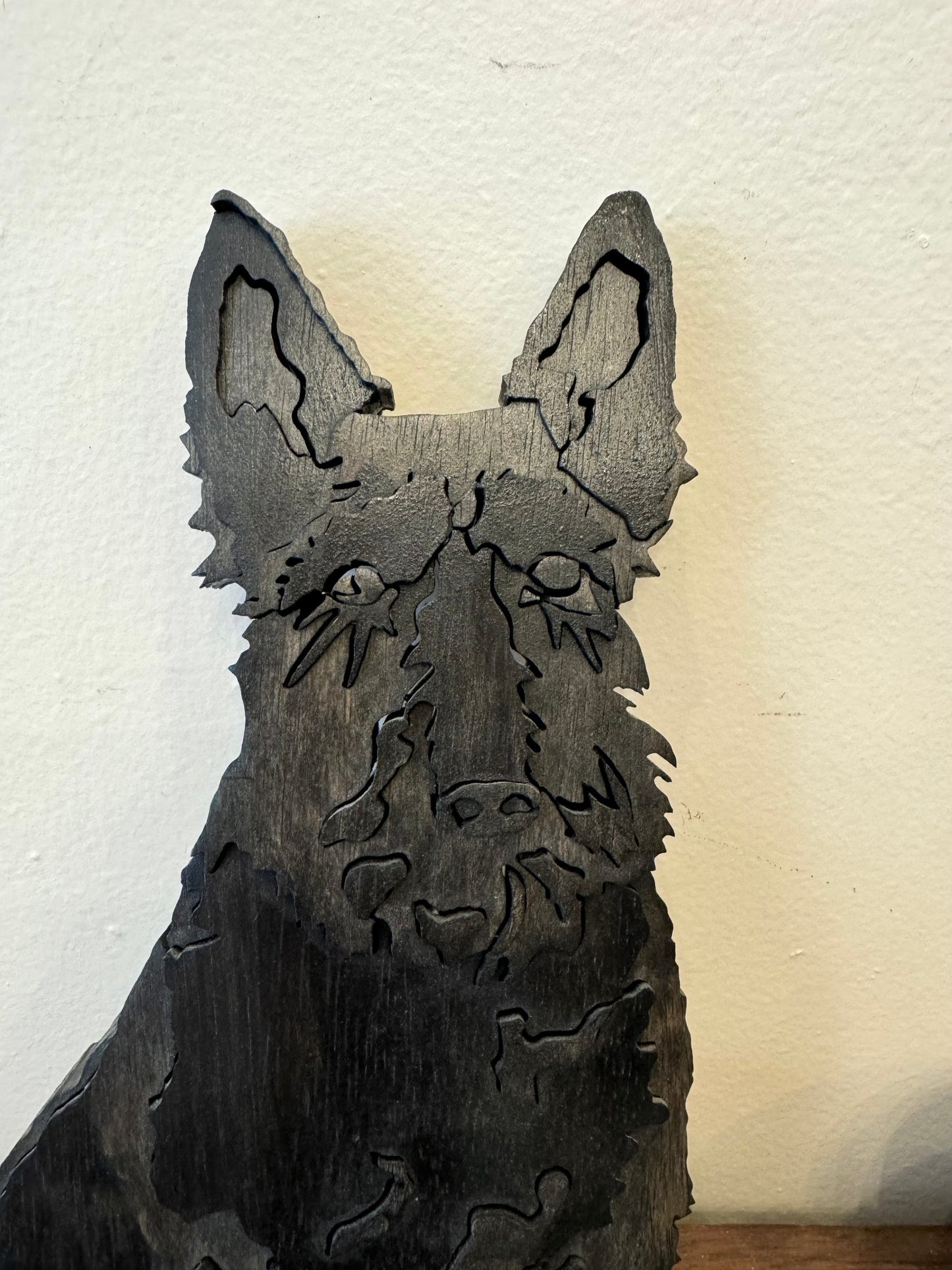 Vintage Wooden Scottie Dog Wall Art