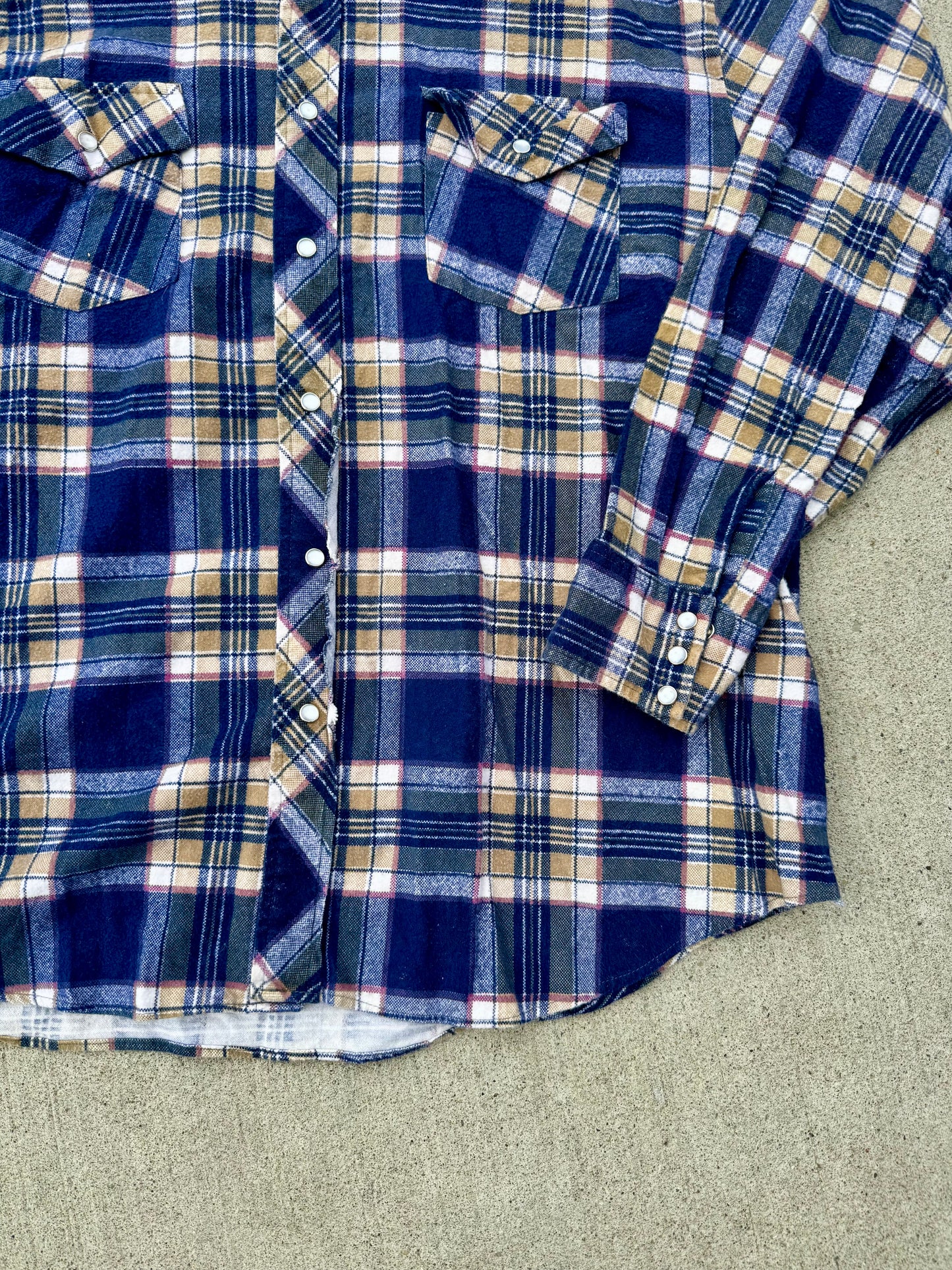 Vintage 1980s/90s Outdoor Exchange Blue Plaid Flannel Shirt | XXL