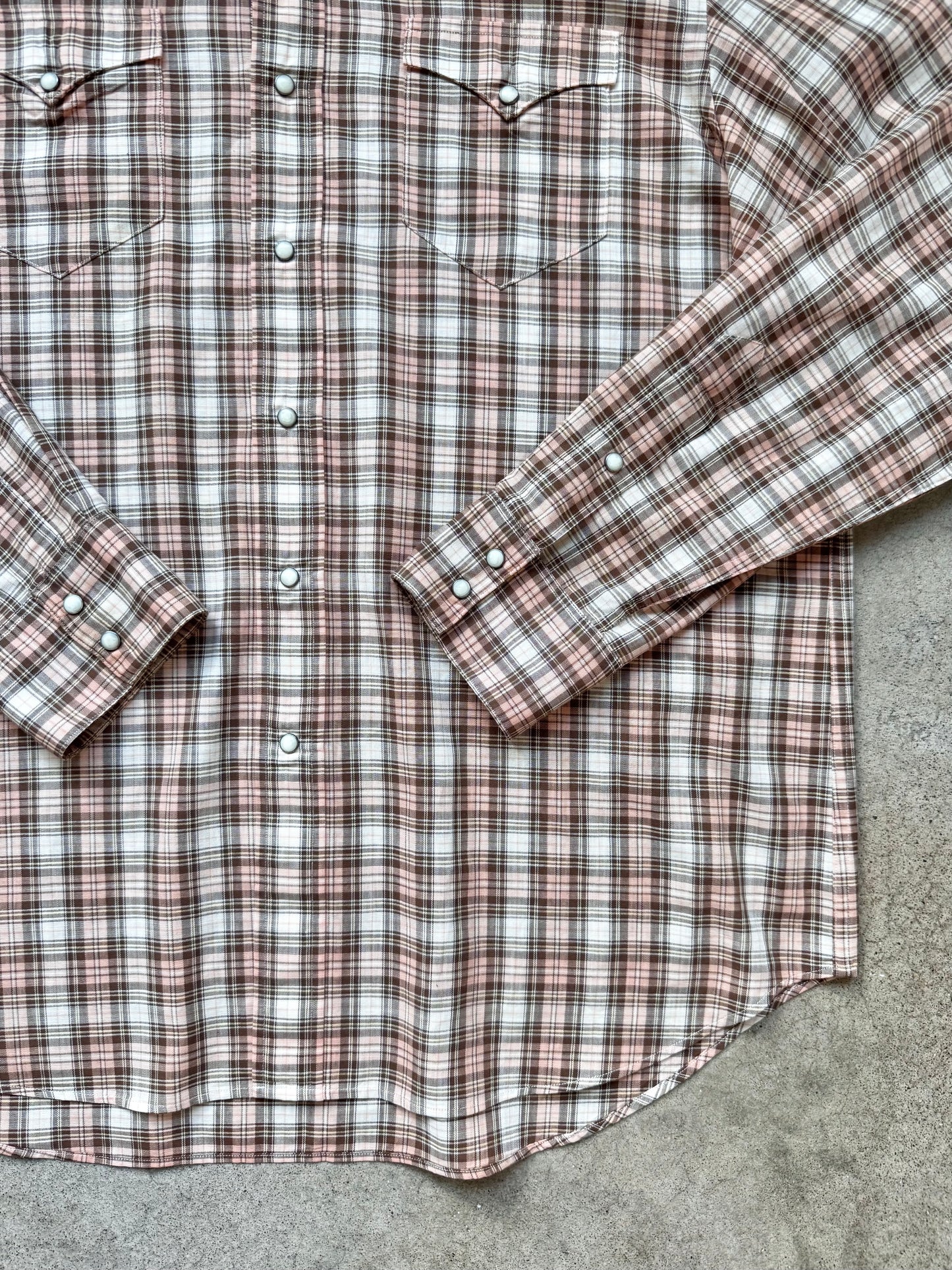Vintage Polo Ralph Lauren Western Brown Plaid Pearl Snap Shirt | XL
