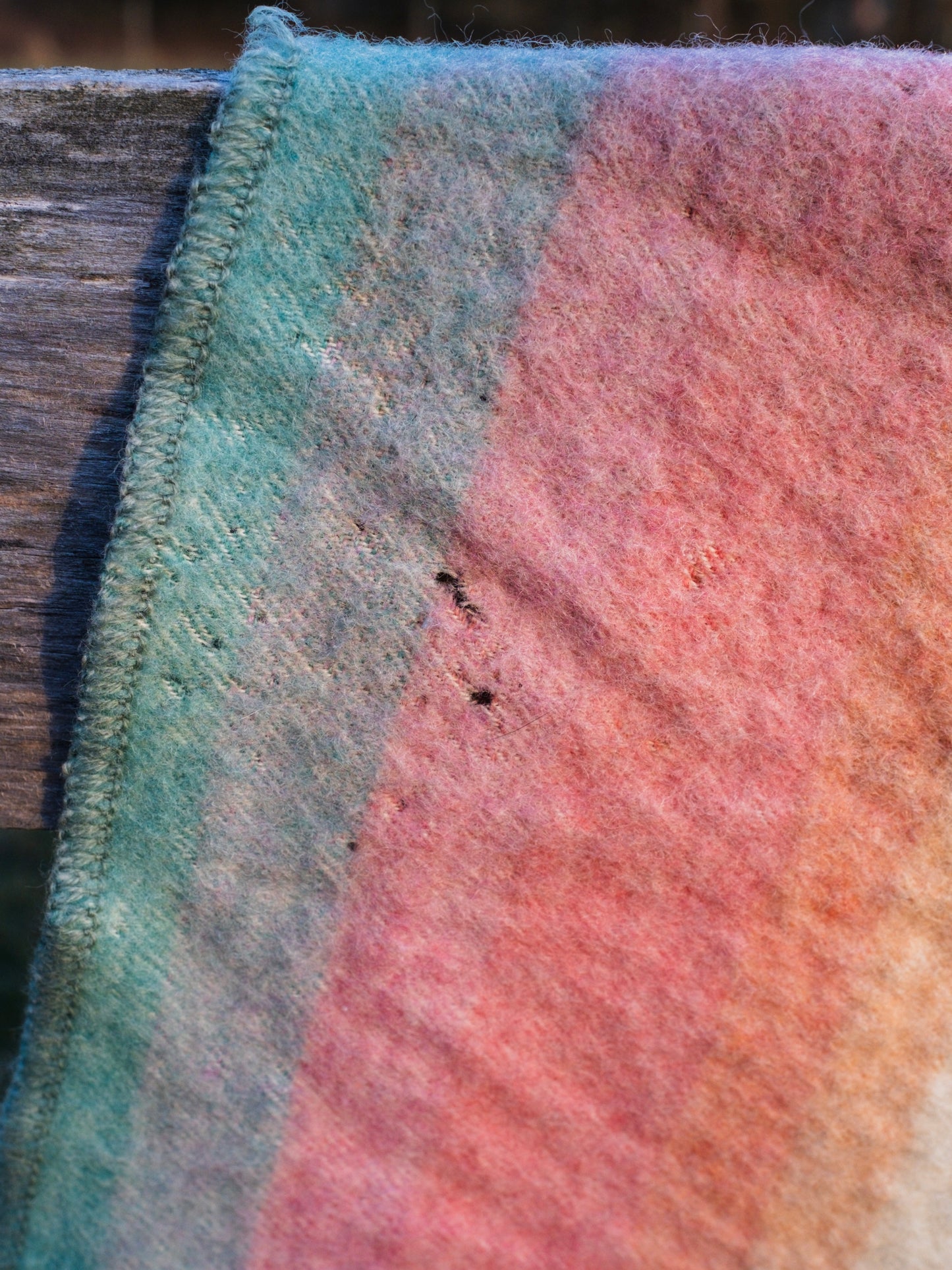 Vintage 1940s Mossfield Porritts & Spencer Pastel Striped Wool Blanket