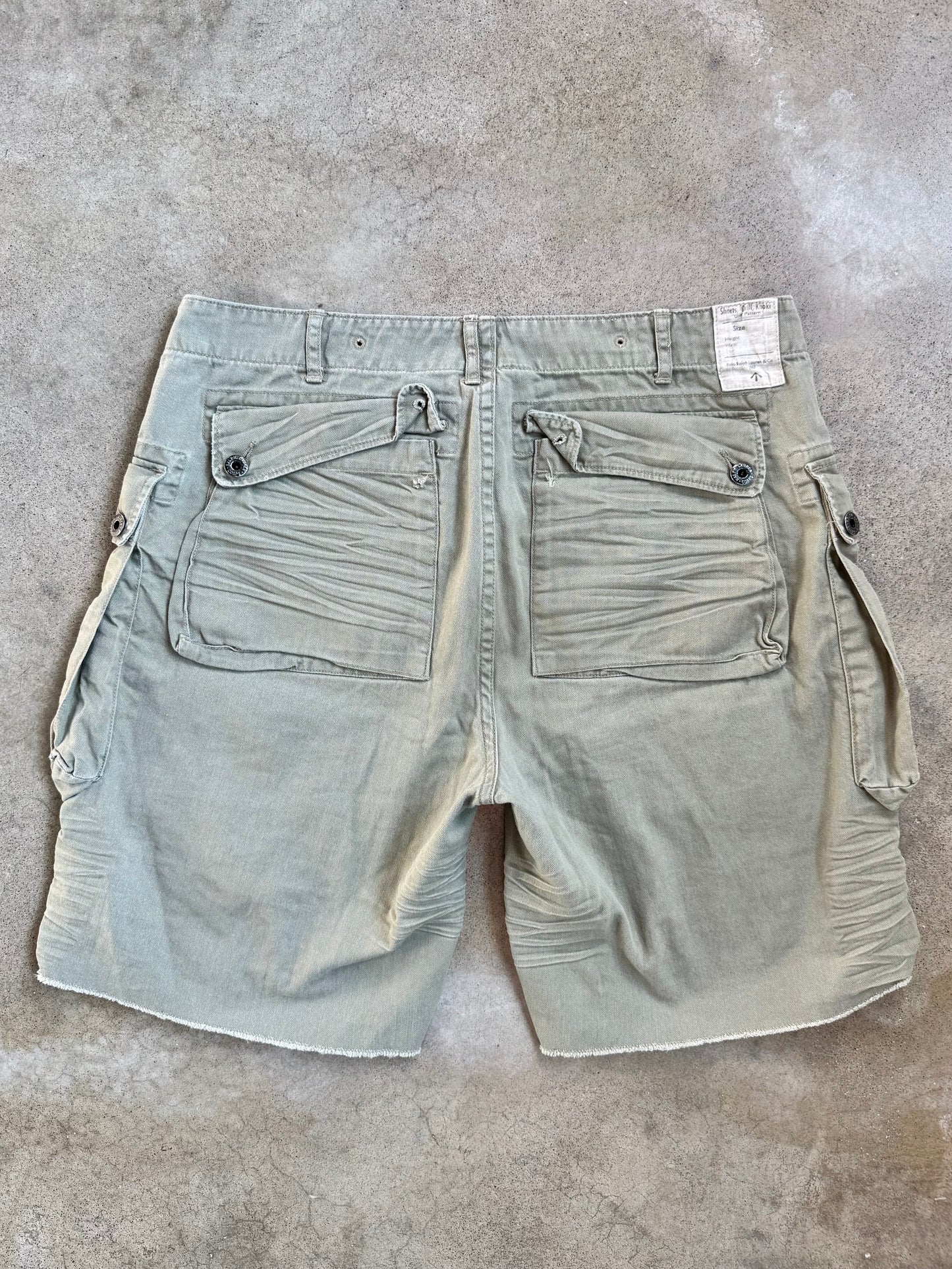 Vintage 1990s Polo Ralph Lauren Green Surplus Fit Cargo Shorts | 33